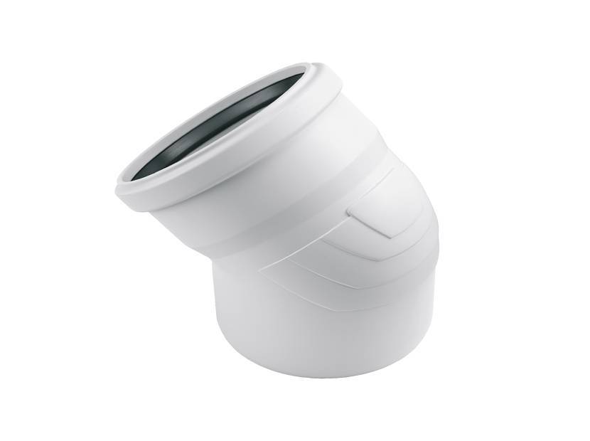 Отвод канализационный REHAU RAUPIANO PLUS 75 мм 45° 11201541001