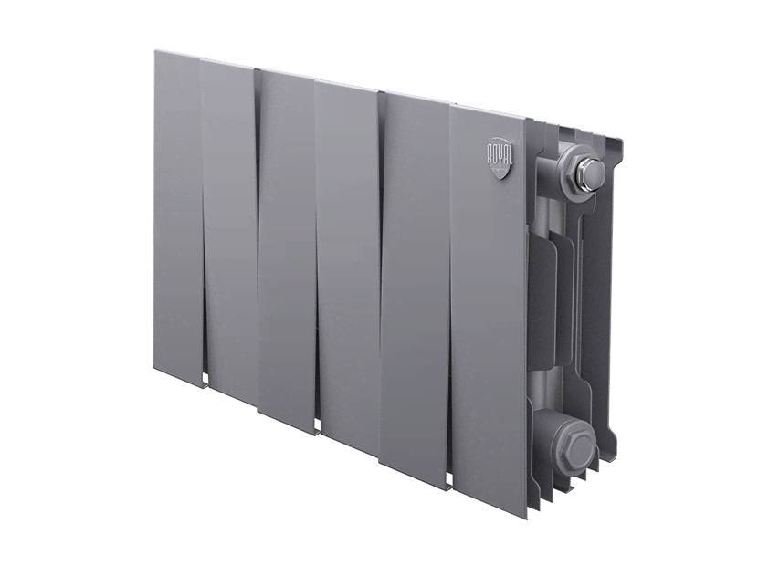 Радиатор биметаллический Royal Thermo PianoForte 200 Silver Satin 6 секций боковое подключение НС-1346033