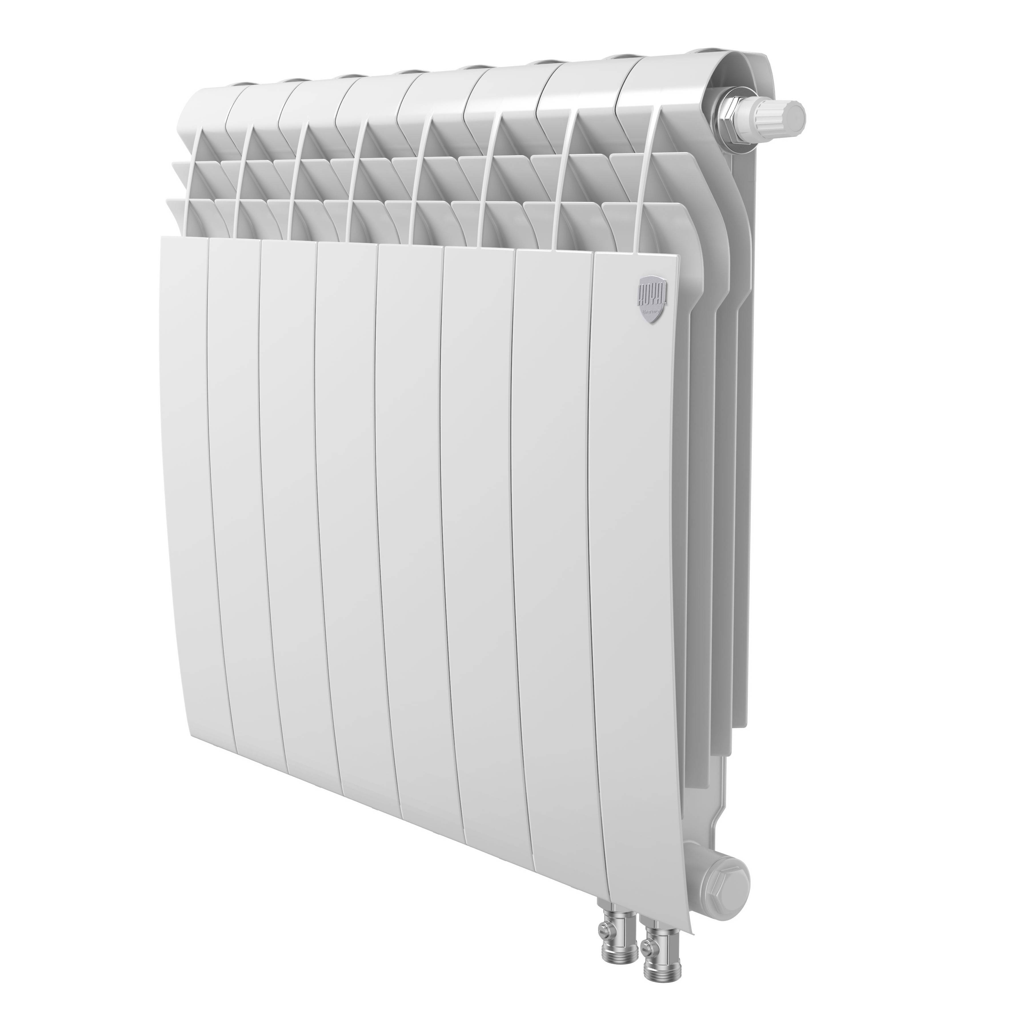 Биметаллический радиатор Royal Thermo BiLiner 500 Bianco Traffico VR 8 секций нижнее подключение 1196681