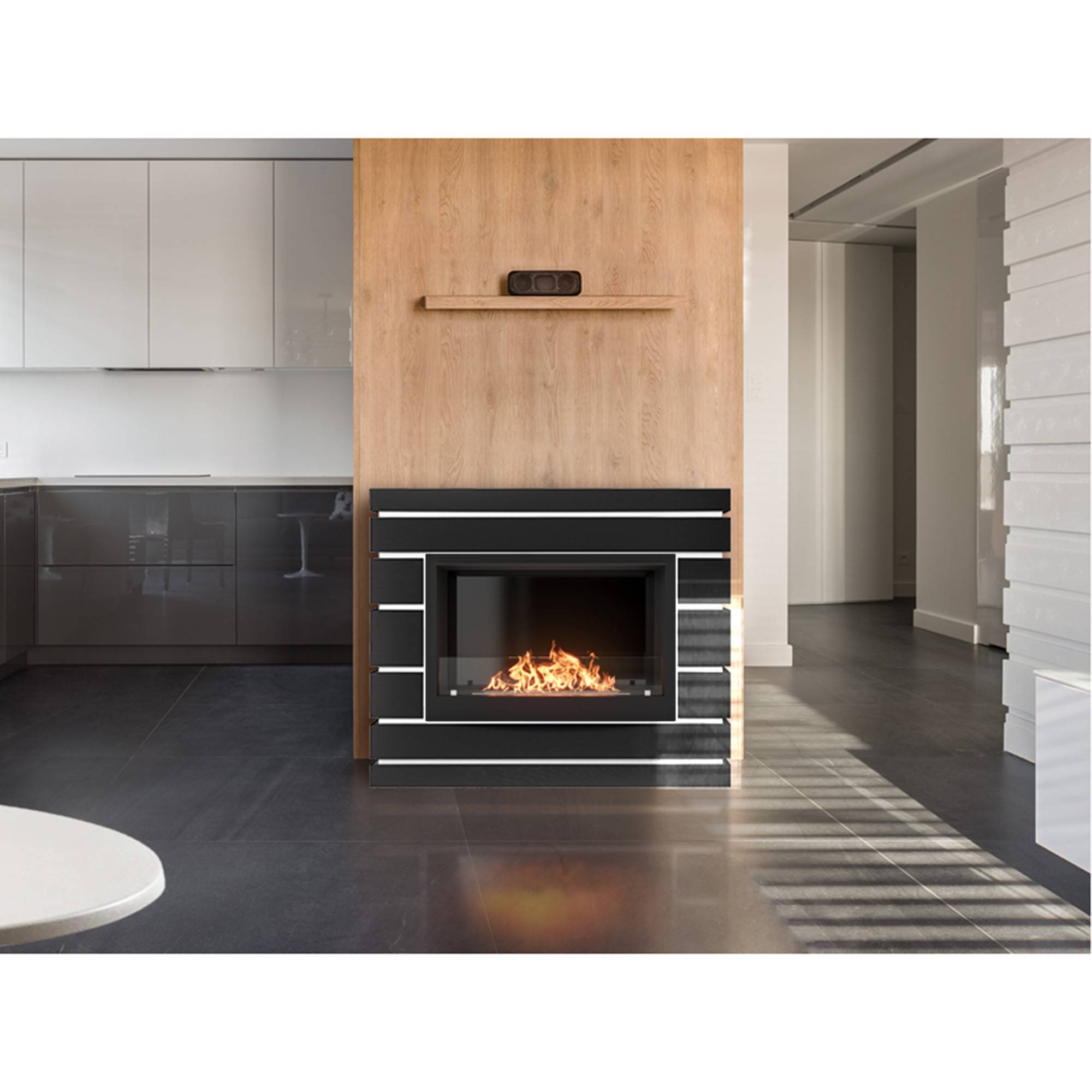 Каминокомплект Firelight Moderno 25 шпон черный дуб с биокамином BFP/P-2520 1660819