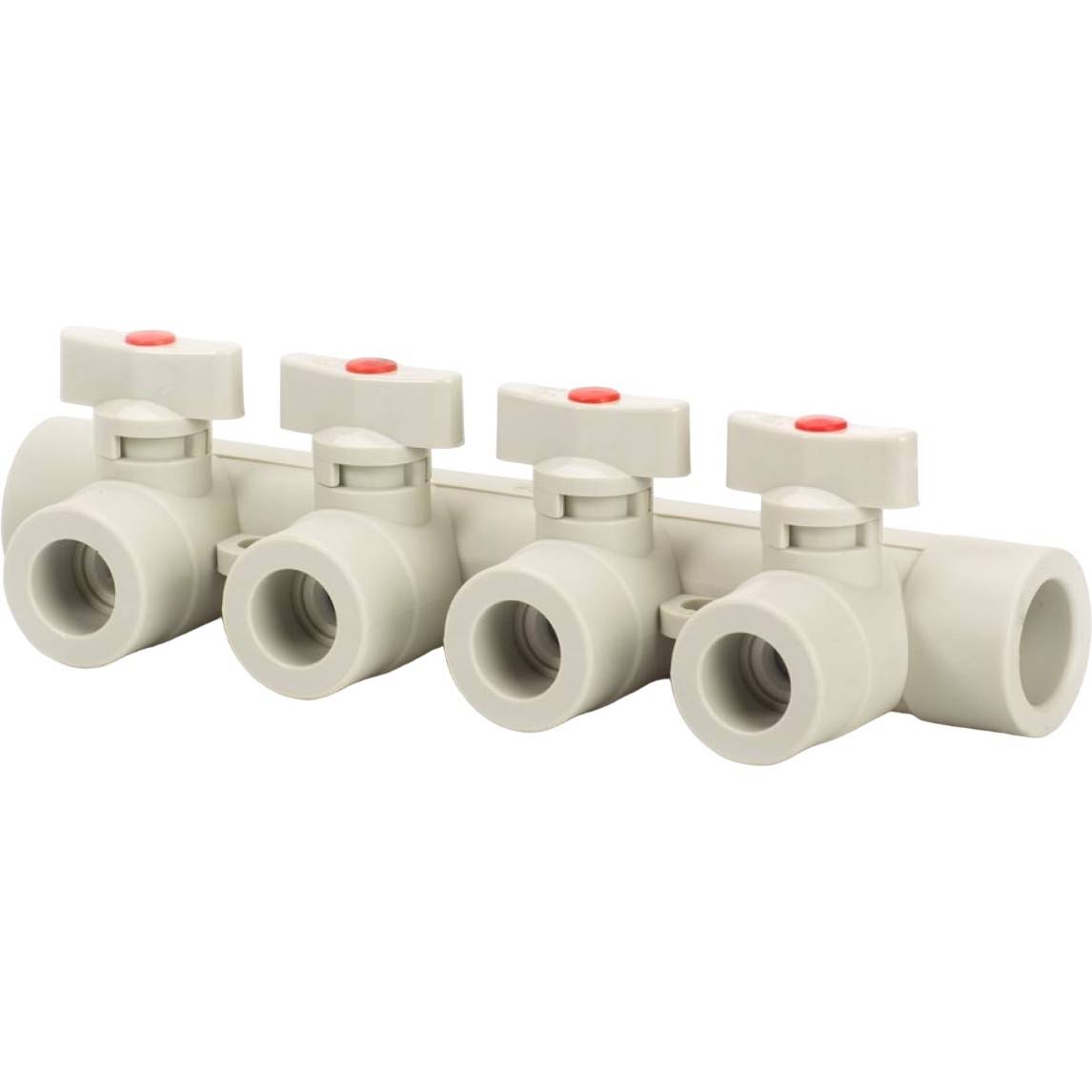 Коллектор полипропиленовый Lammin с шаровыми кранами 25 мм х 4 выхода серый 1641496