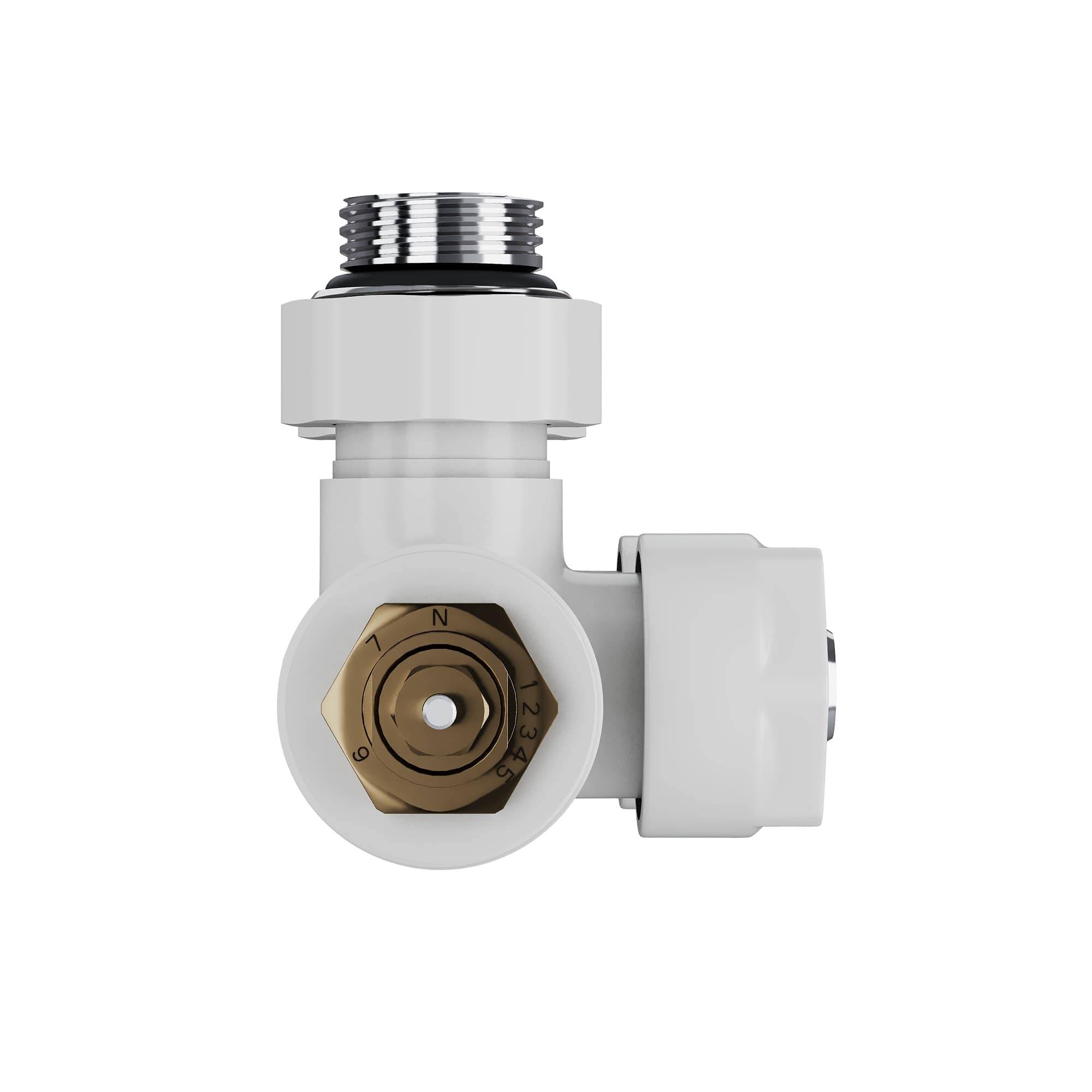 Узел нижнего подключения термостатический угловой Royal Thermo Design Pro 15 мм M30x1.5 Белый RTE 50.031