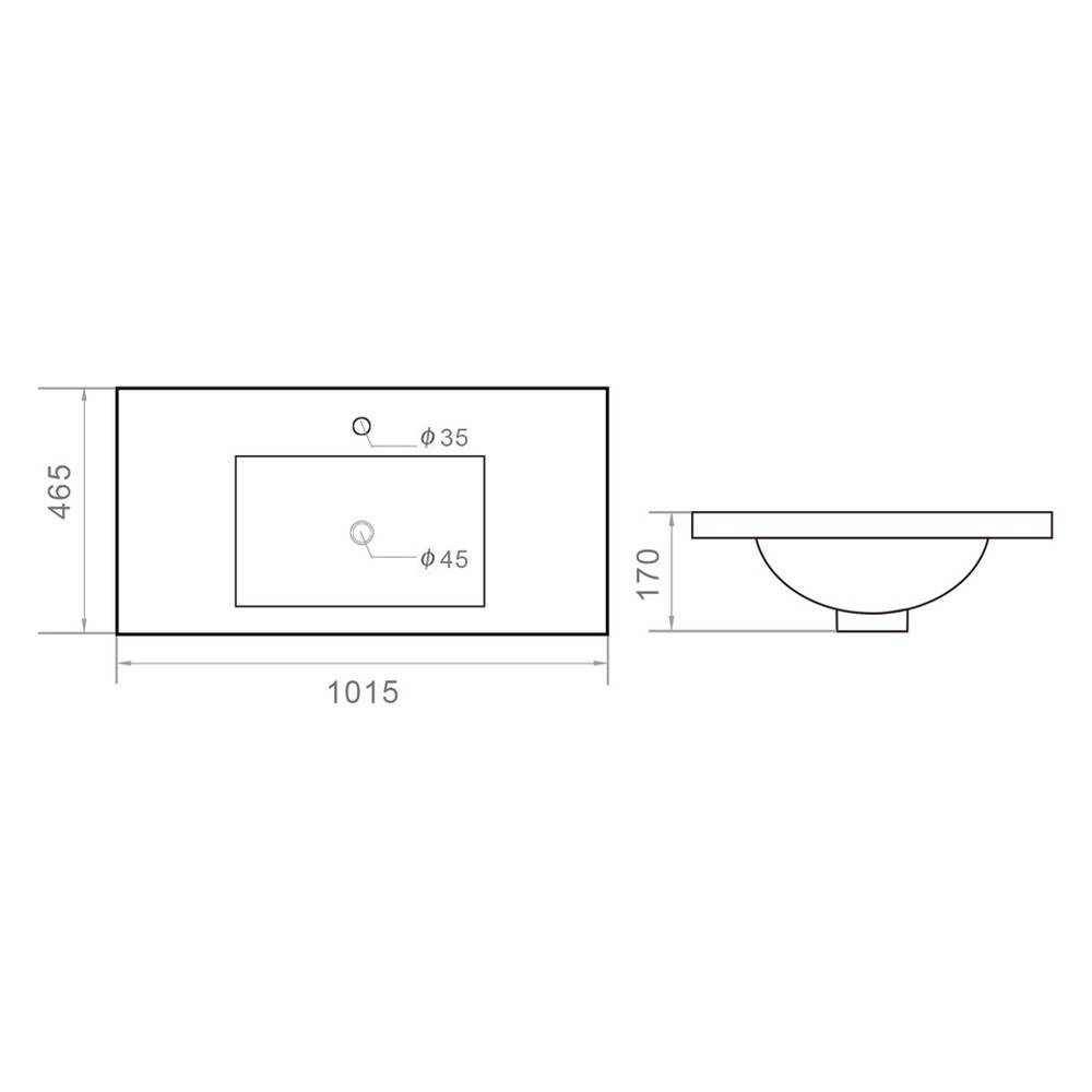 Раковина Orange B03-1000W встраиваемая сверху санфарфор белый B03-1000W