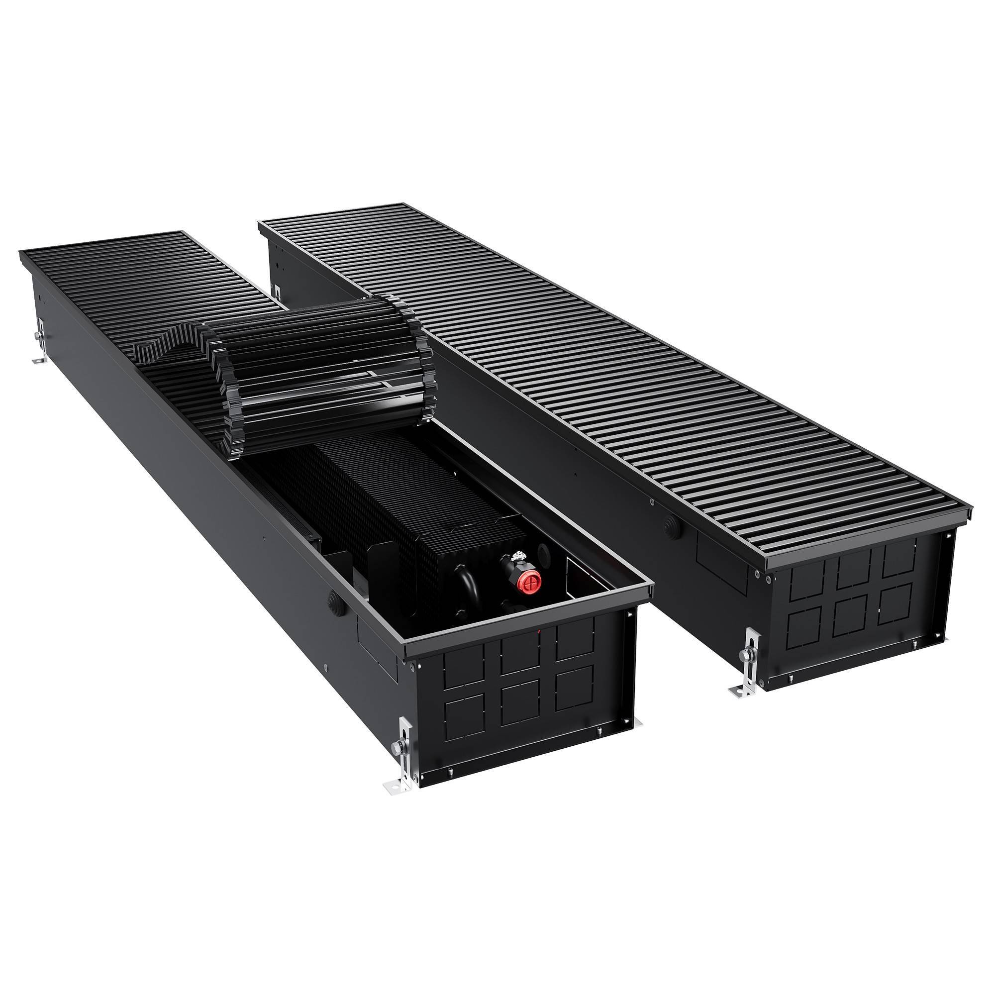 Конвектор внутрипольный Royal Thermo ATRIUM TURBO 150х250х2200 мм принудительная конвекция Черный НС-1666057