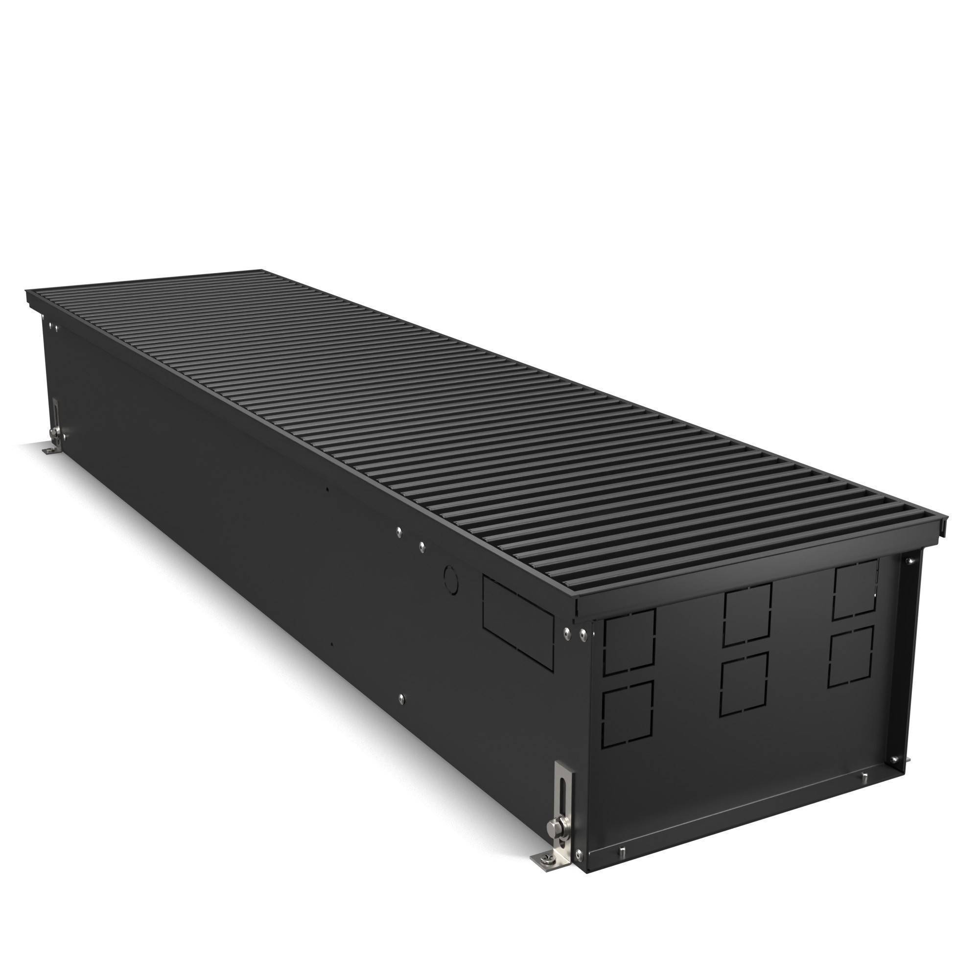 Конвектор внутрипольный Royal Thermo ATRIUM TURBO 190x300x1500 мм принудительная конвекция черный НС-1666144