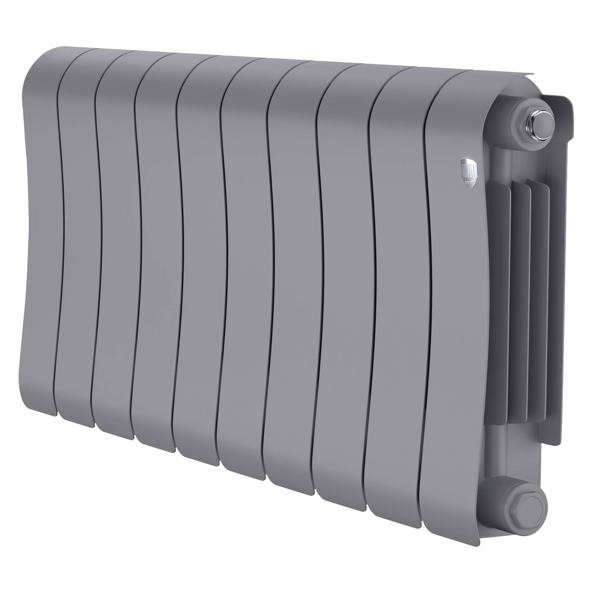 Радиатор биметаллический Royal Thermo Infinity 300 Silver Satin 10 секций боковое подключение НС-1683532