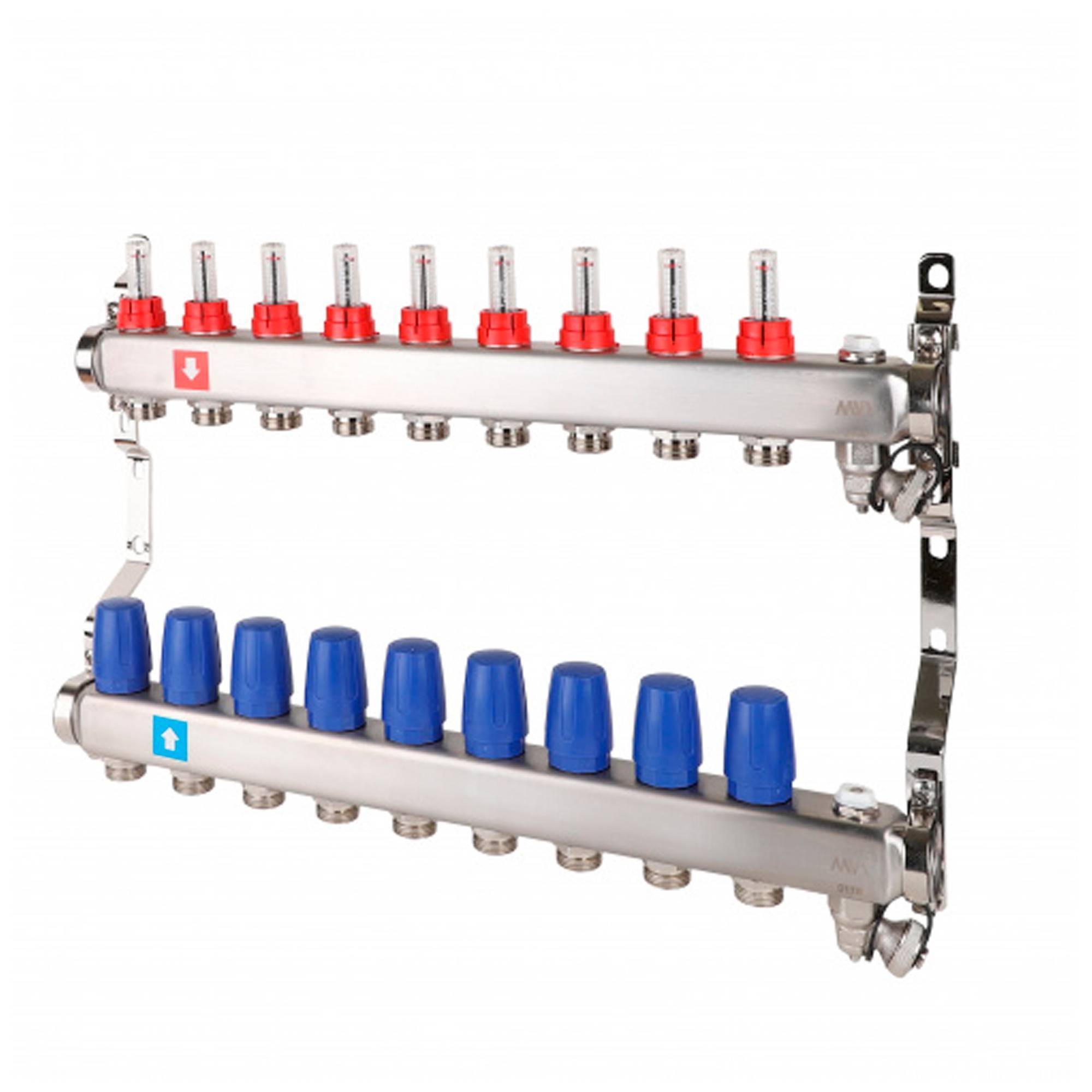 Коллекторный блок MVI с расходомерами 1x3/4 EK 9 выходов BL.410.09