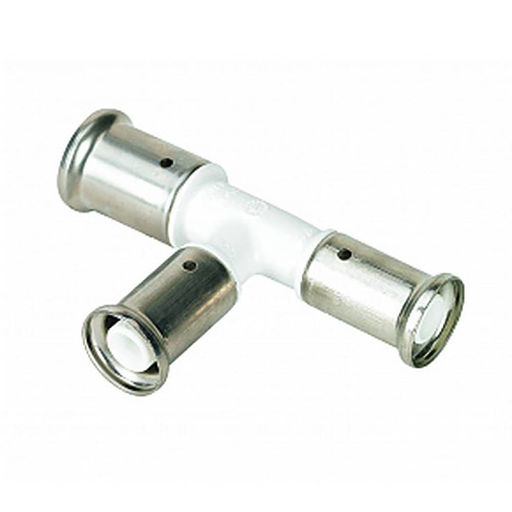 Тройник переходный Henco PVDF пресс 26х20х16 мм белый 11PK-262016