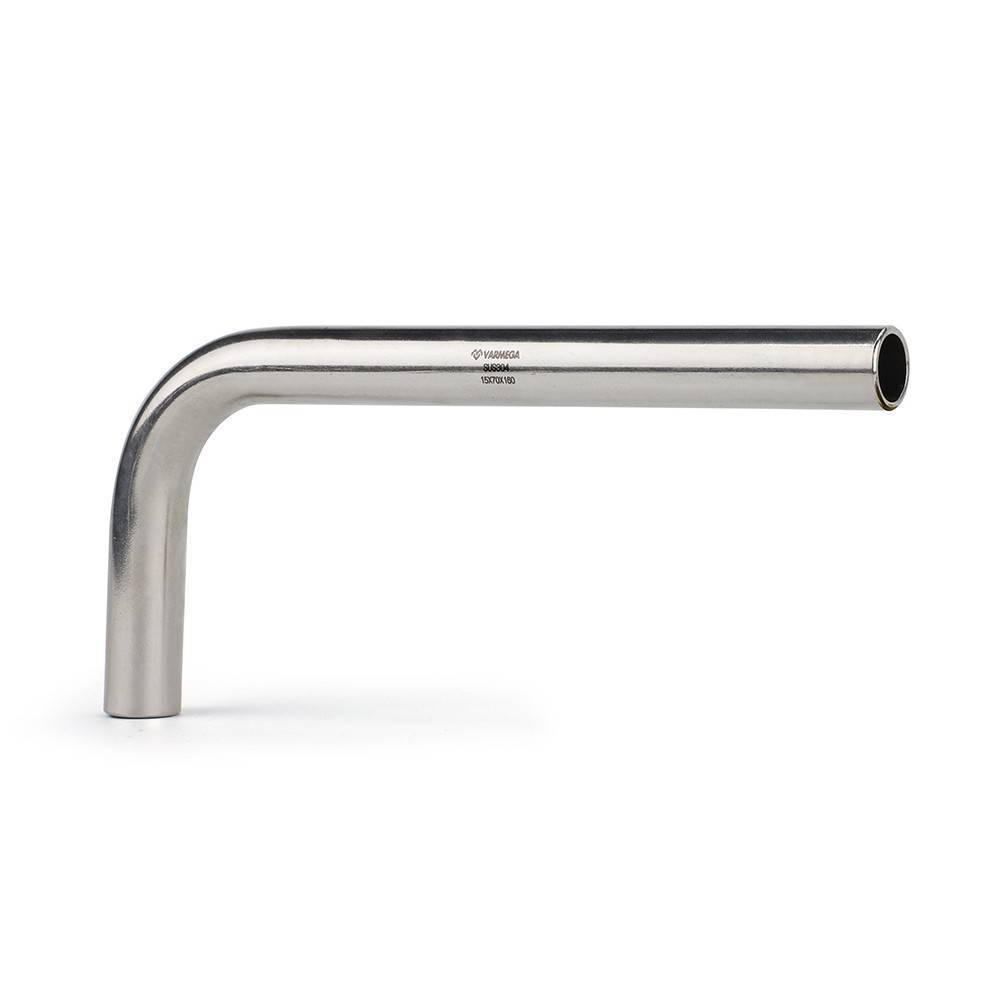 Отвод безраструбный VARMEGA Inox Press 90° 15х70х160 мм 1659613