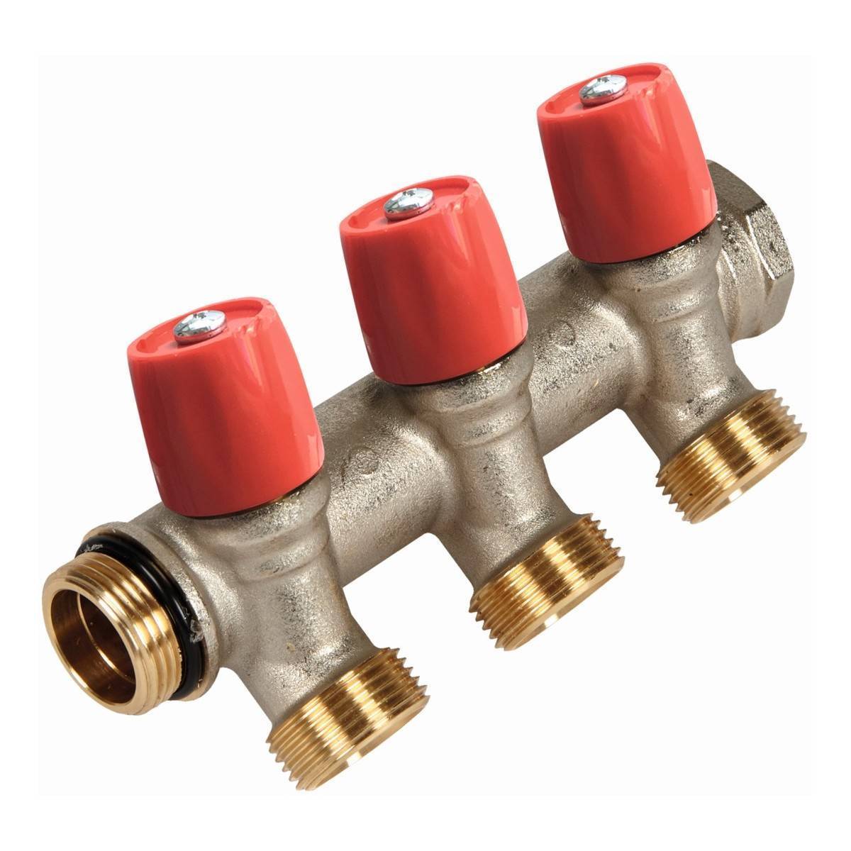 Коллектор HENCO VBS с красными вентилями 3/4 2 выхода 3/4 EK НС-1646876