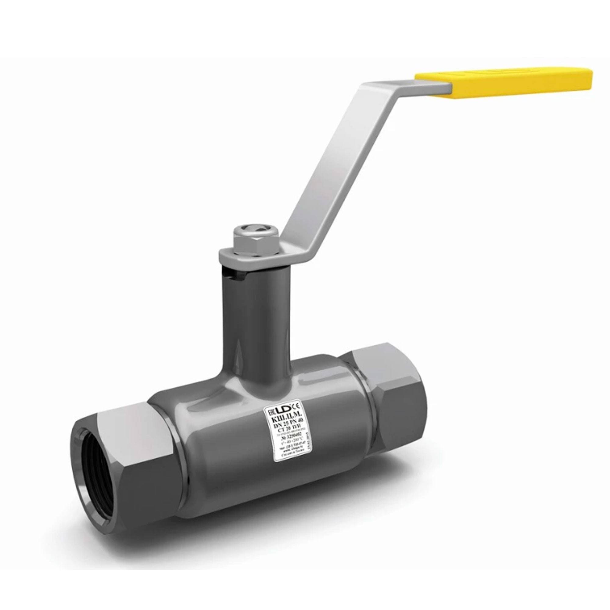 Кран шаровой стальной муфтовый LD Ду 40 Ру 40 неполнопроходной 1292316