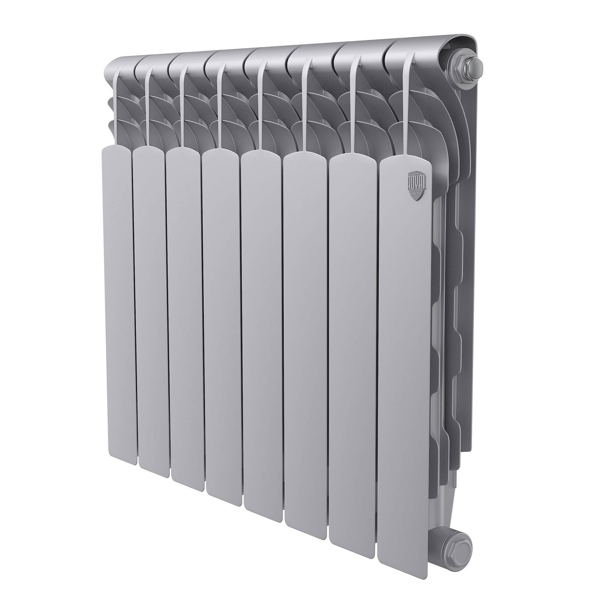 Радиатор биметаллический Royal Thermo Revolution B 500 8 секций боковое подключение Серебристый 1682427