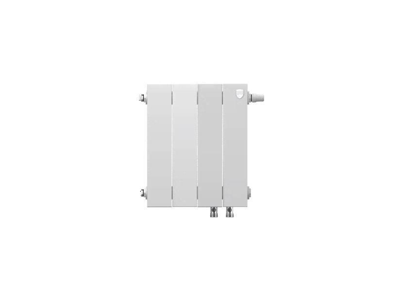 Радиатор биметаллический Royal Thermo PianoForte 300 Bianco Traffico 4 секции нижнее правое подключение RAL 9016 НС-1346050