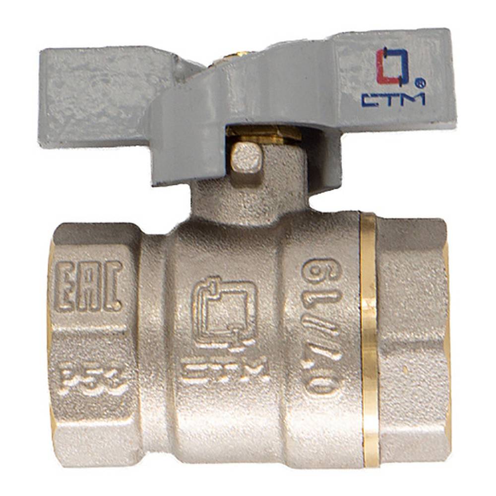 Кран шаровой для воды CTM СТАНДАРТ 3/4 дюйма ВР-ВР бабочка CWFFB034