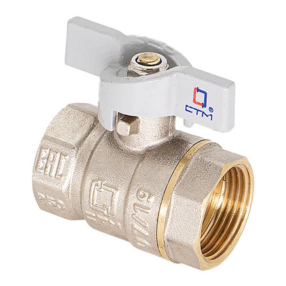 Кран шаровой для воды CTM СТАНДАРТ 3/4 дюйма ВР-ВР бабочка CWFFB034