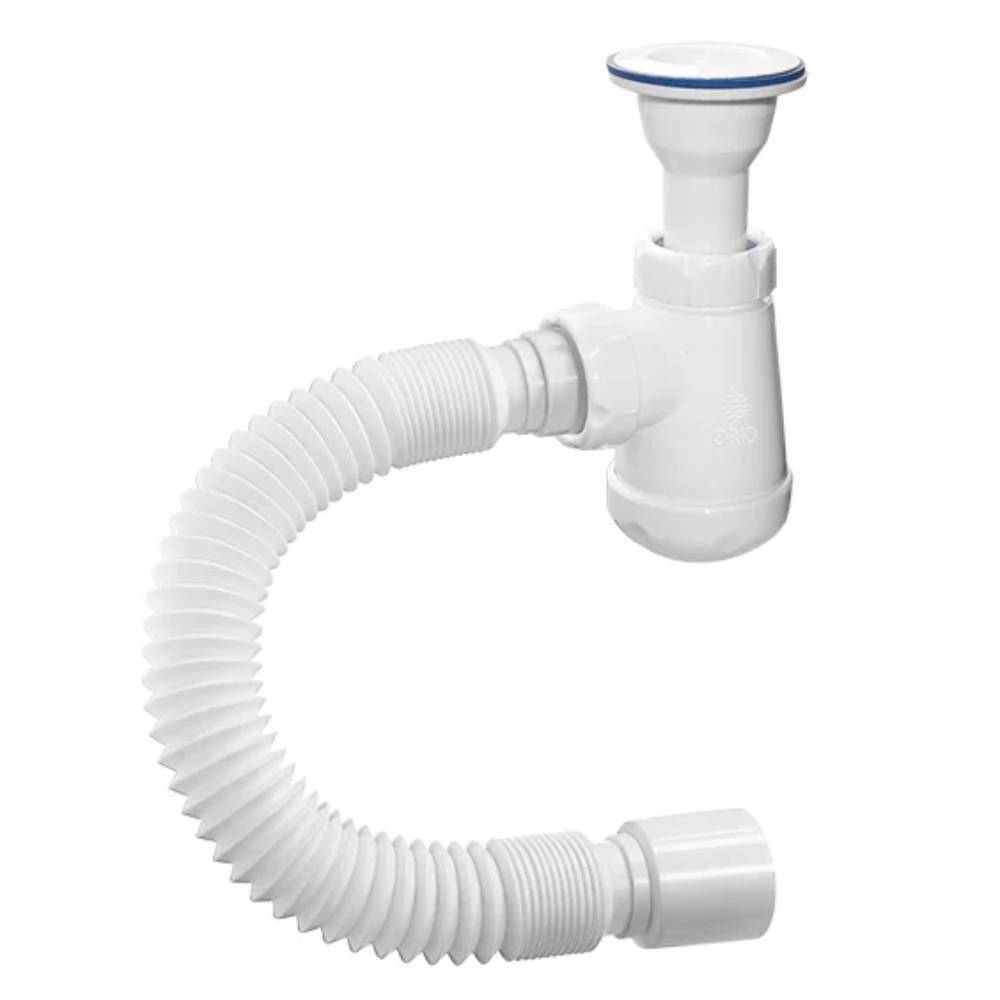 Сифон для мойки ORIO Аврора с литым выпуском и гибкой трубой 1 1/2х40 мм AB-70021