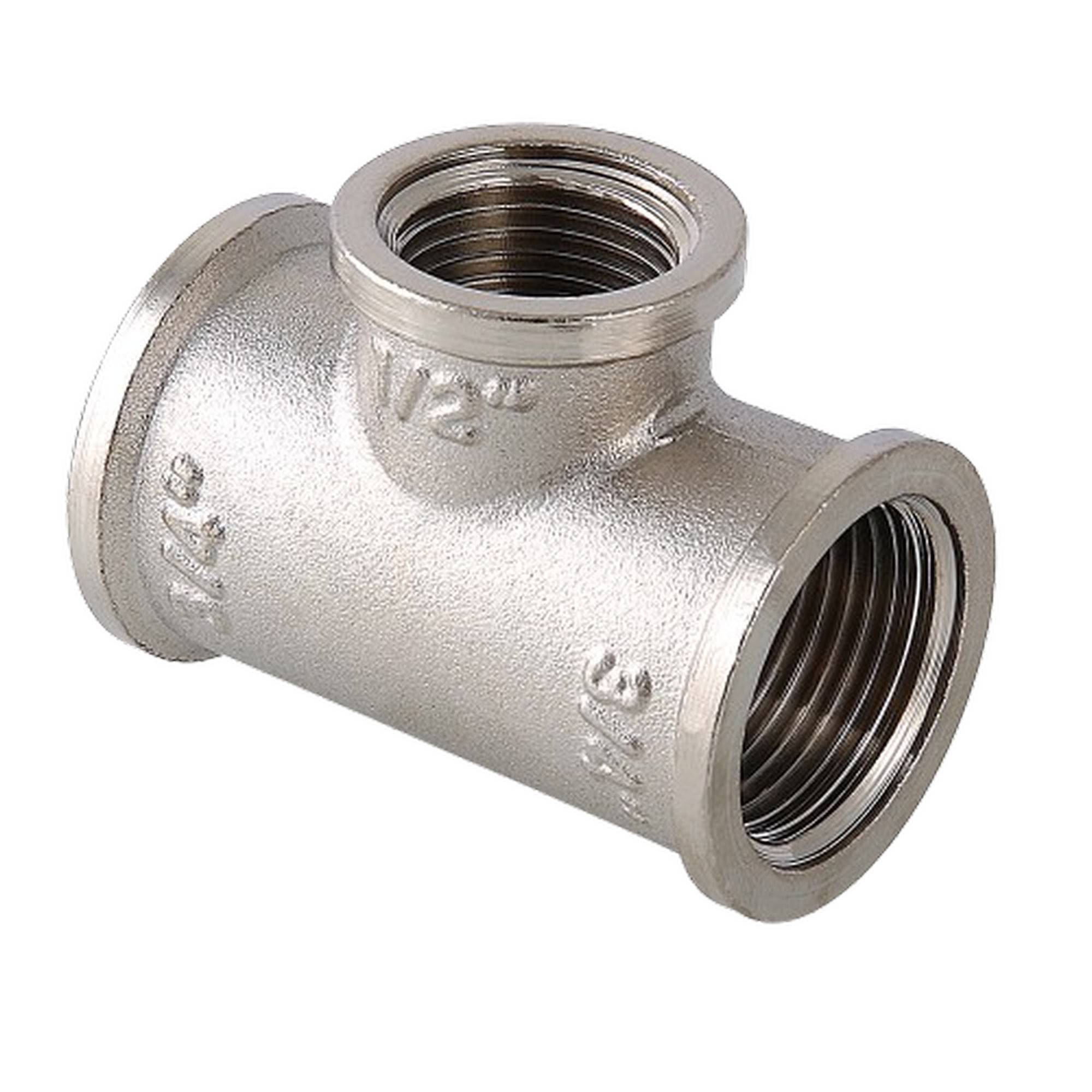 Тройник латунный никелированный VALTEC VTr.130.N вн.-вн.-вн. 1/2 VTr.130.N.0004