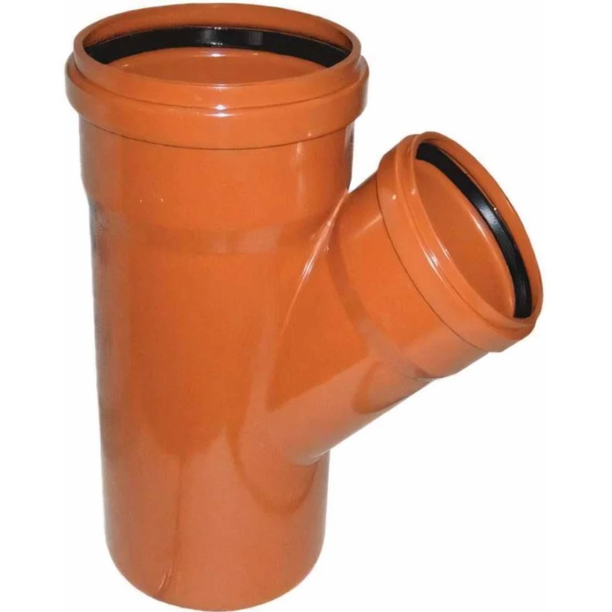 Тройник канализационный наружный Политэк 160x110/45° 1161145