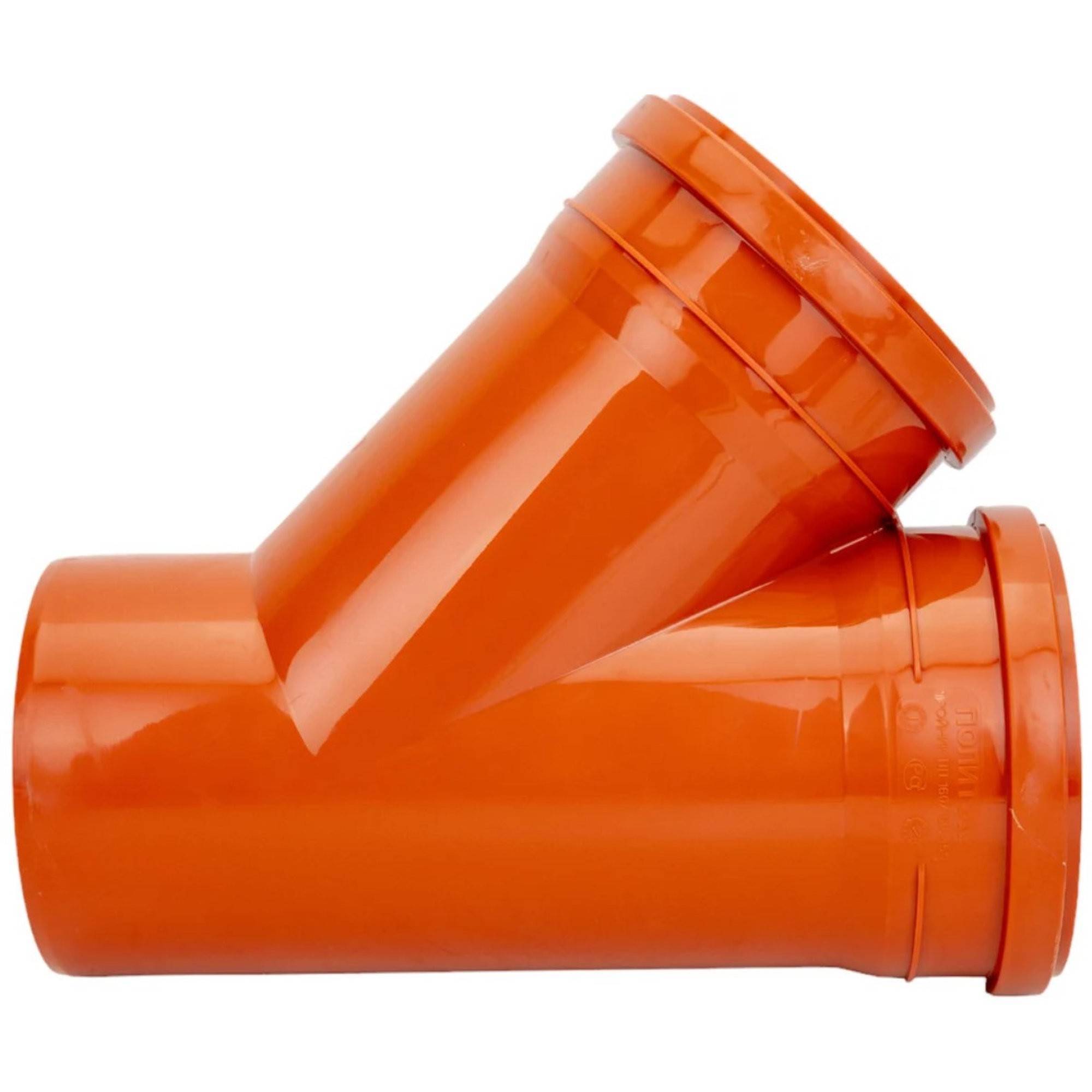 Тройник канализационный наружный Политэк 160x160/45° 1161645