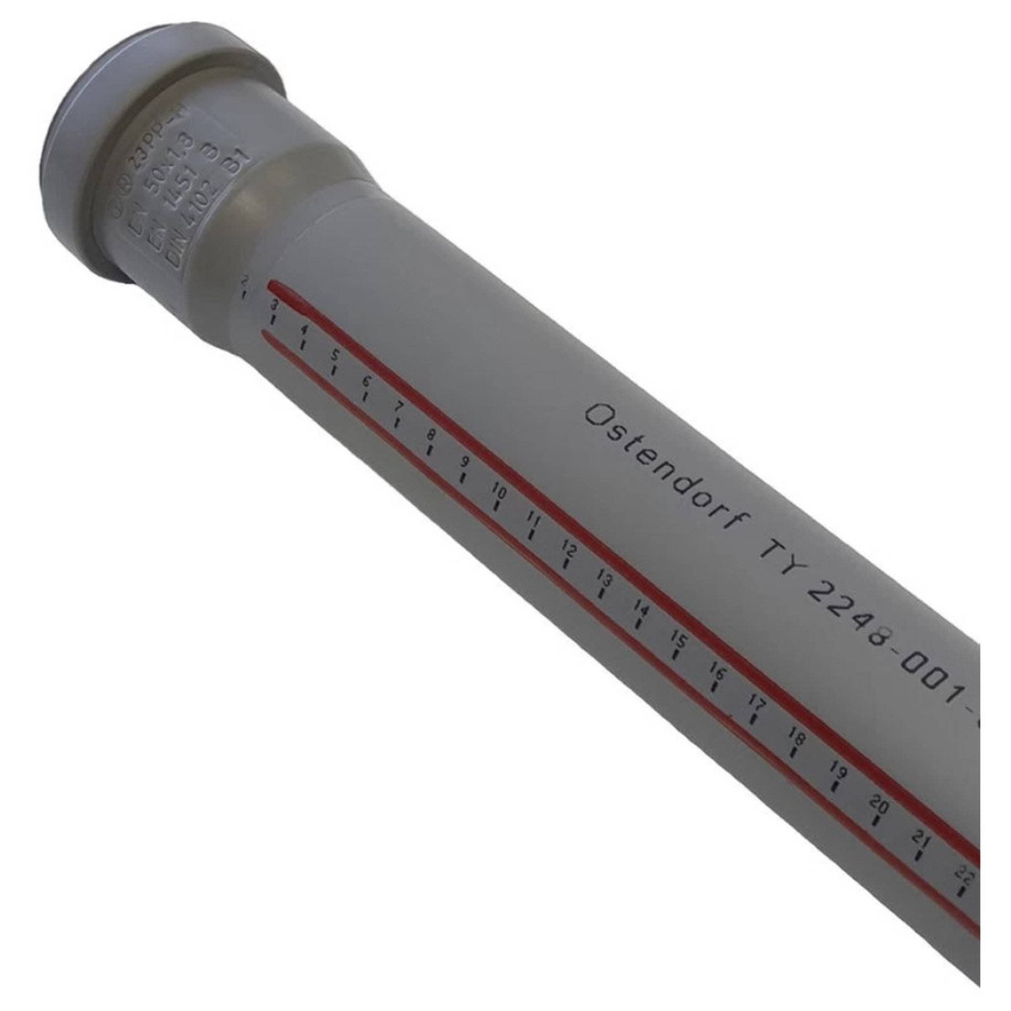 Труба канализационная внутренняя Ostendorf HTEM 50х1500 мм PPs серая 112060