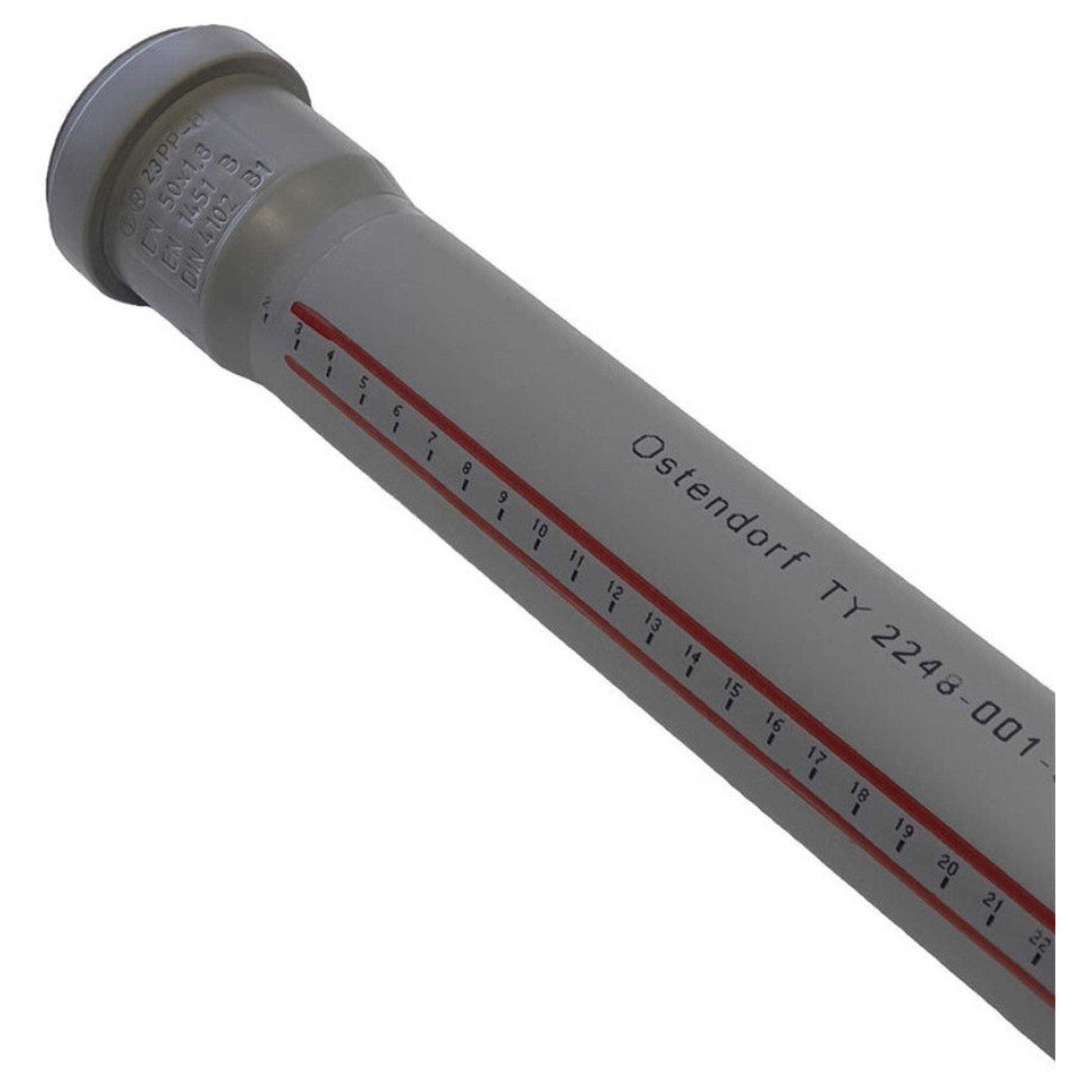 Труба канализационная внутренняя Ostendorf HTEM 50х1500 мм PPs серая 112060