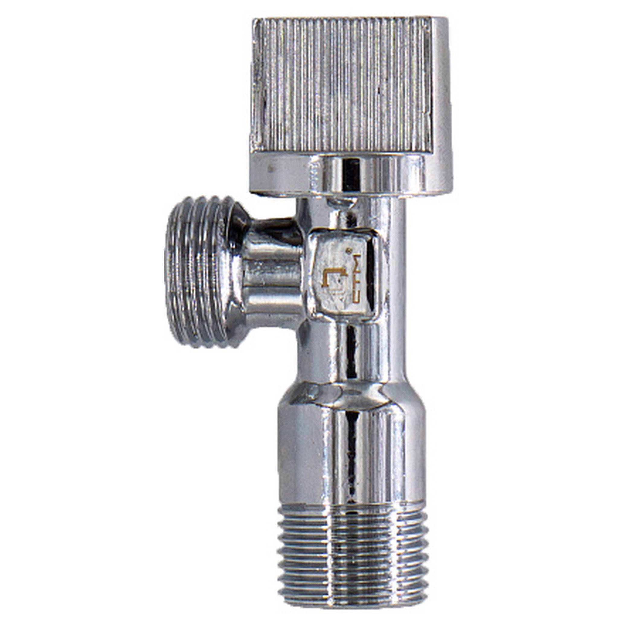 Кран шаровой угловой для сантехприборов CTM 1/2x1/2 дюйма с отражателем CAME1212