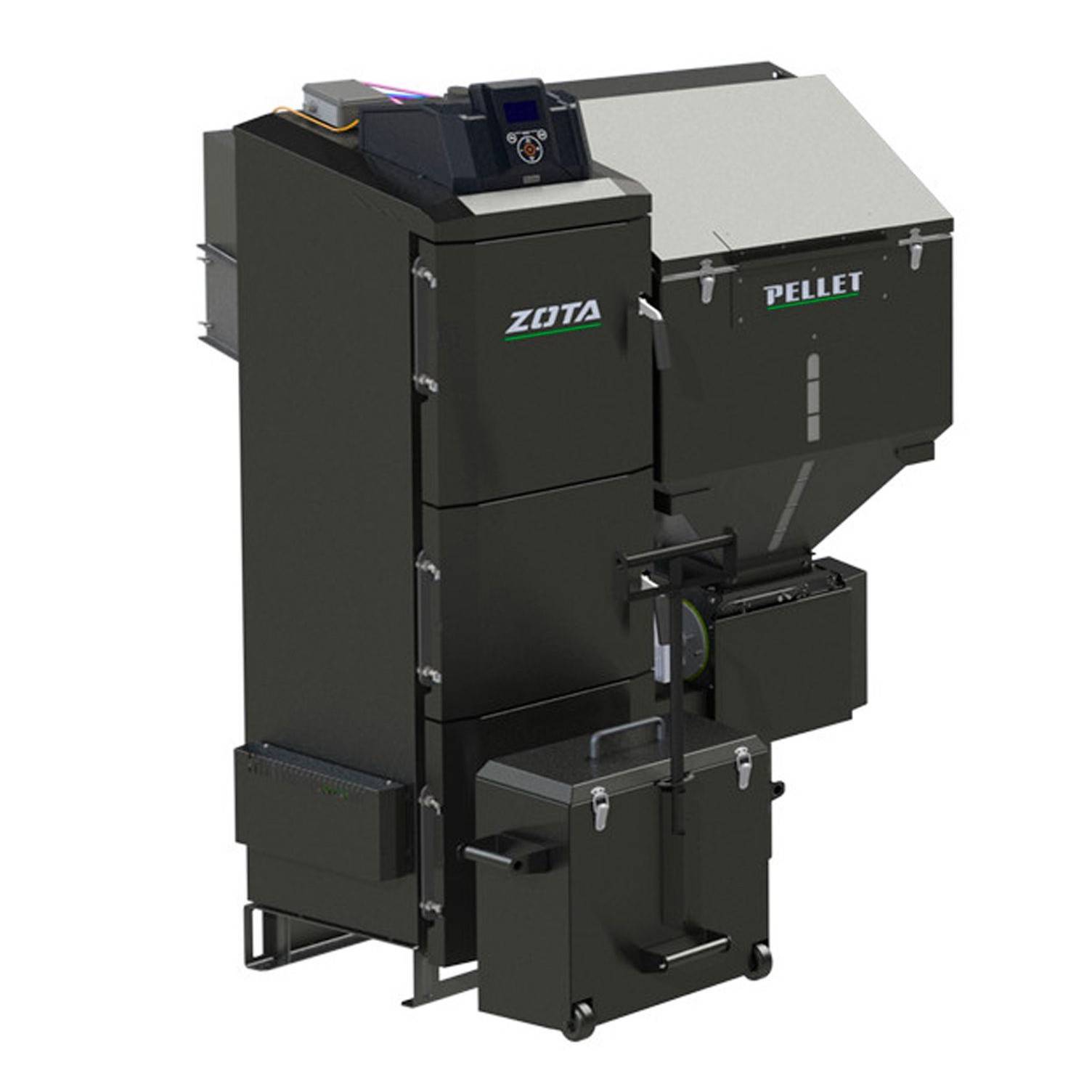 Котел пеллетный ZOTA Pellet Black 45 кВт комплект (корпус, механизм подачи, горелка, бункер) 2R-500 1681891