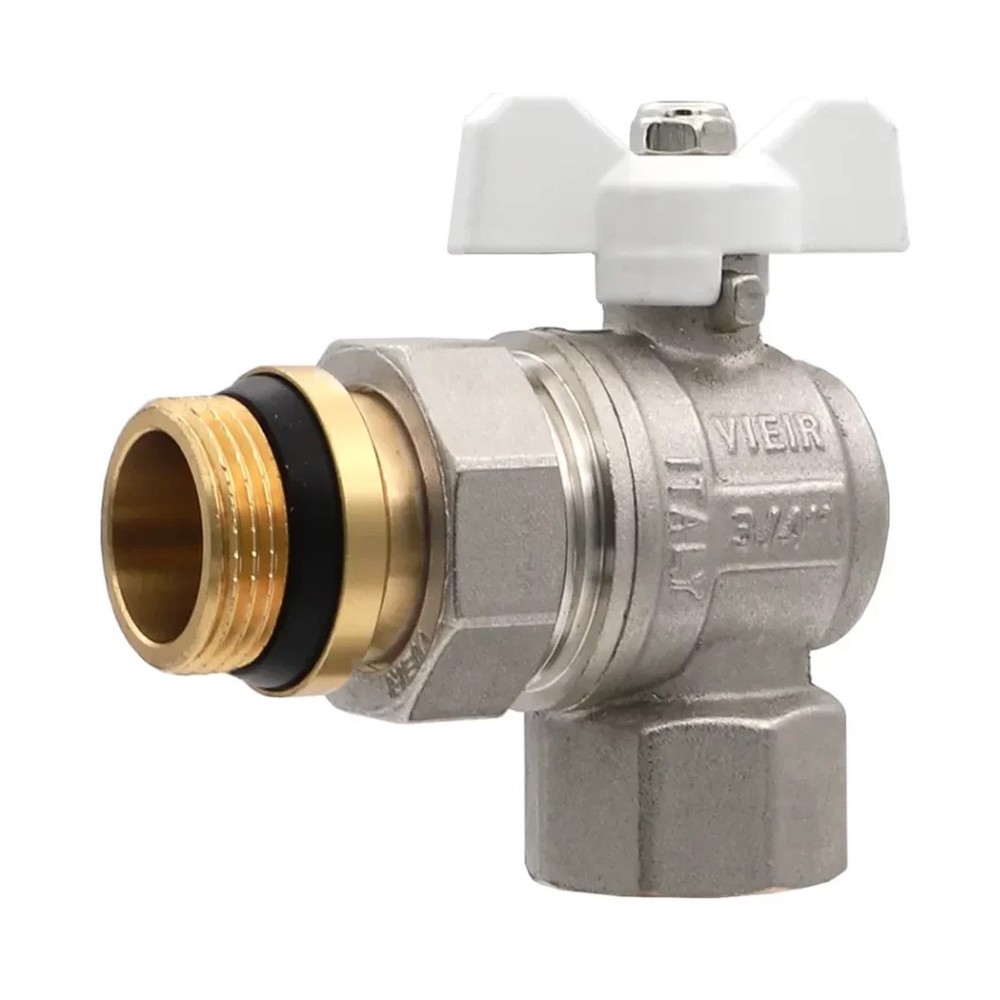 Кран шаровой ViEiR угловой со сгоном 1 НР-ВР бабочка с уплотнением VER49A