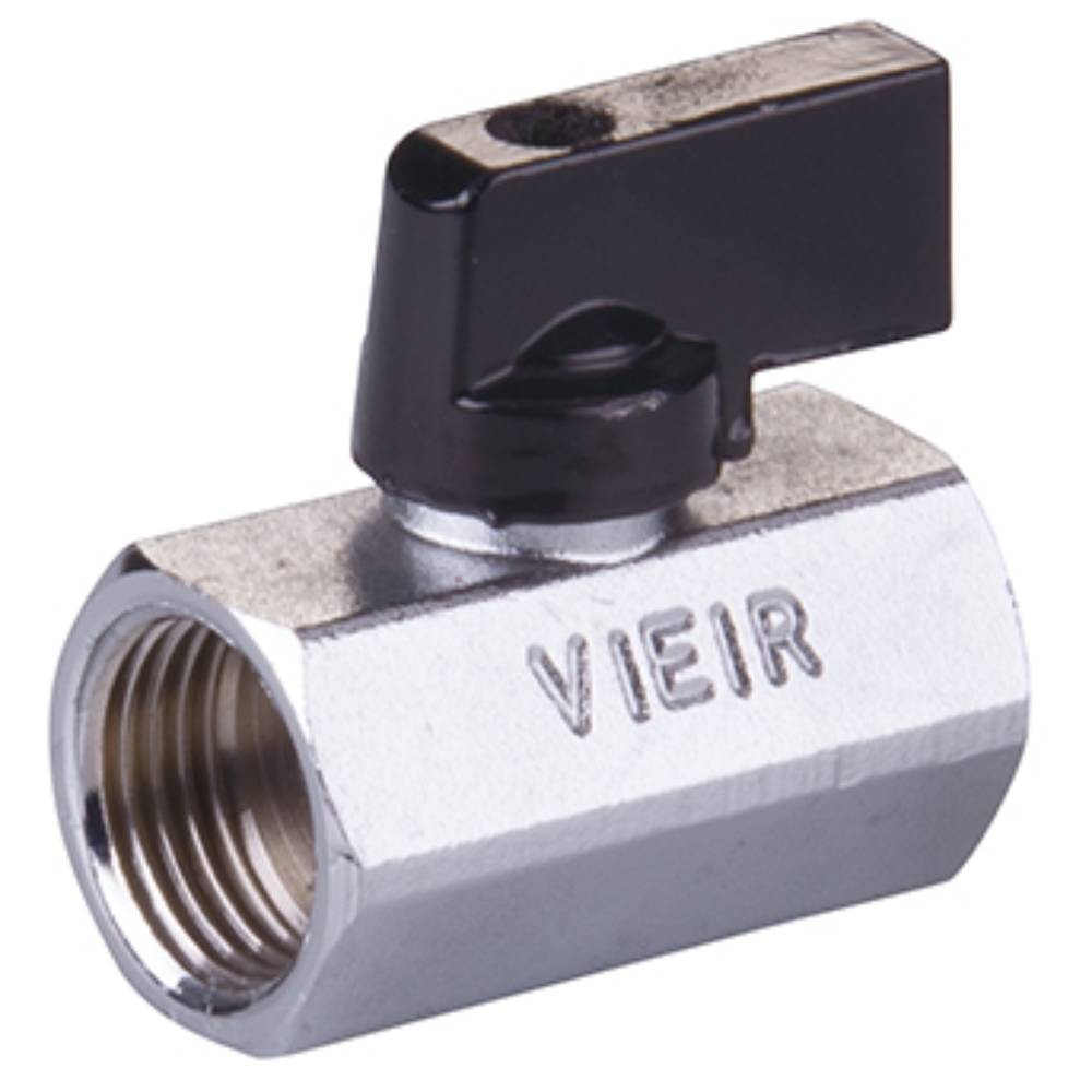 Кран шаровой мини ViEiR 1/2 ВН черная ручка VR171