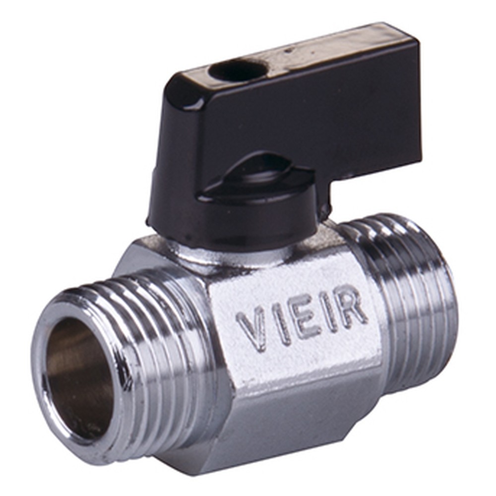 Кран шаровой мини ViEiR 1/2 НН черная ручка VR172