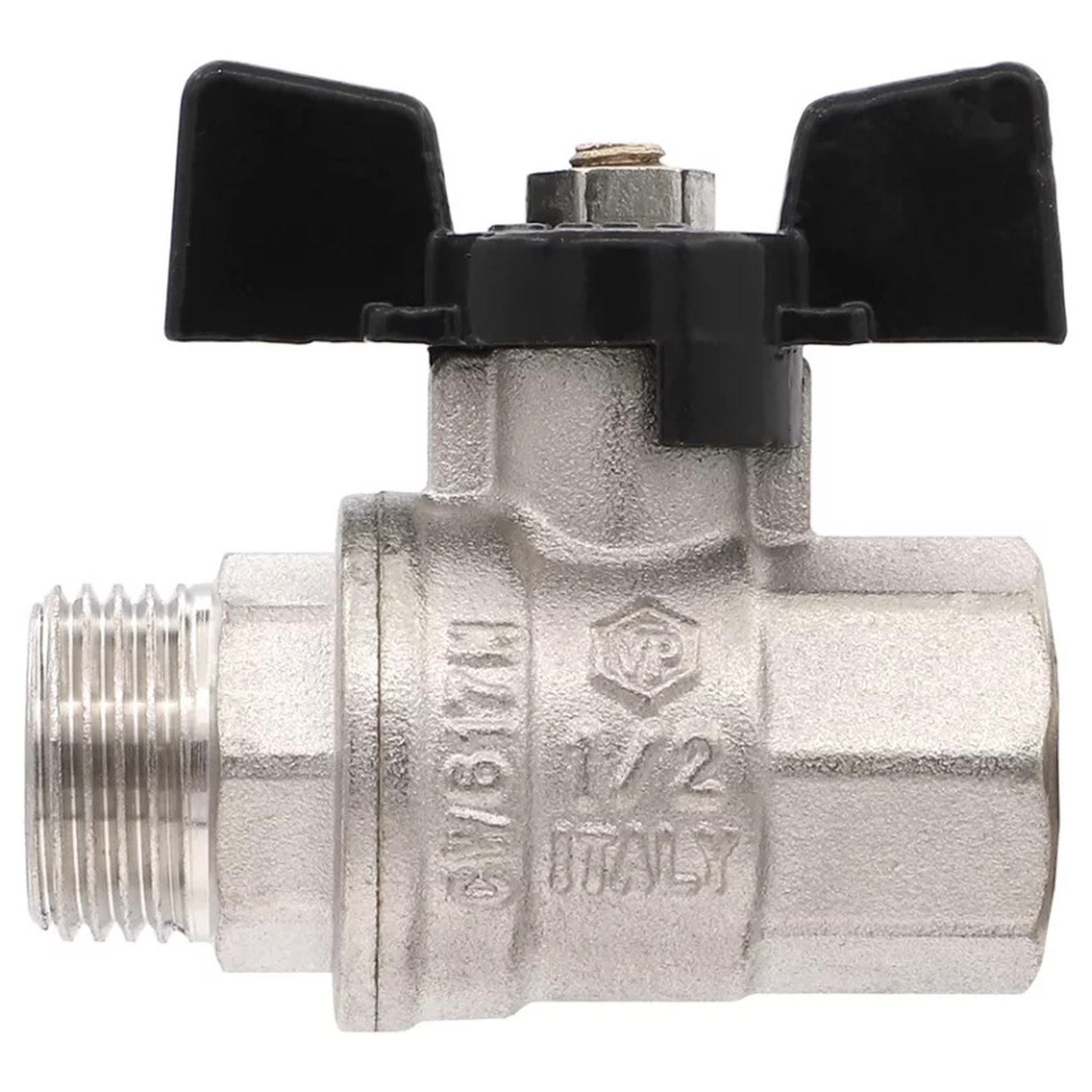 Кран шаровой ViEiR 1 ВВ бабочка черный VP220-03