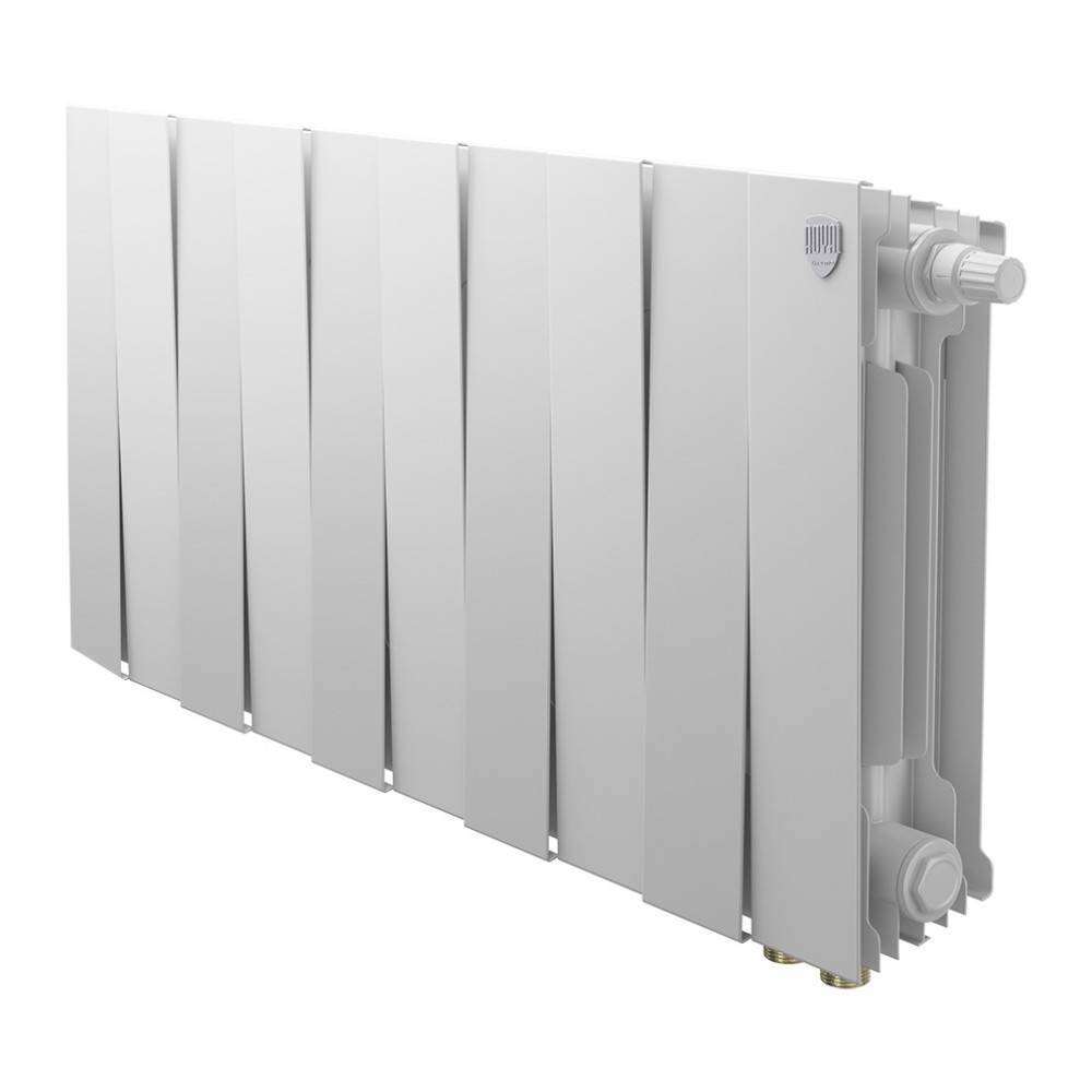 Радиатор биметаллический Royal Thermo PianoForte 300 Bianco Traffico 8 секций нижнее подключение НС-1506349 RAL 9016