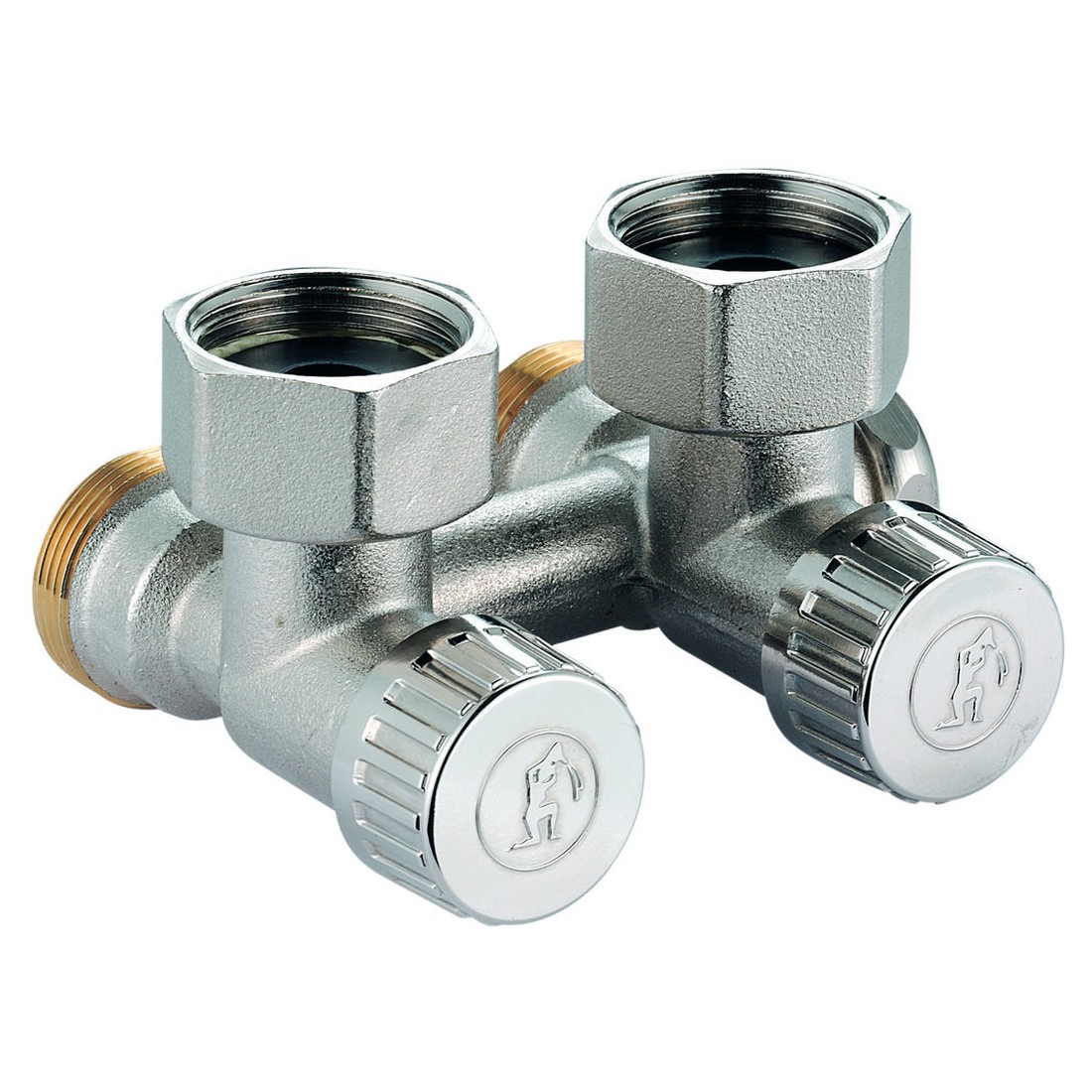 Узел нижнего подключения Giacomini угловой для одно- и двухтрубных систем 3/4 x 3/4 EK R384X002