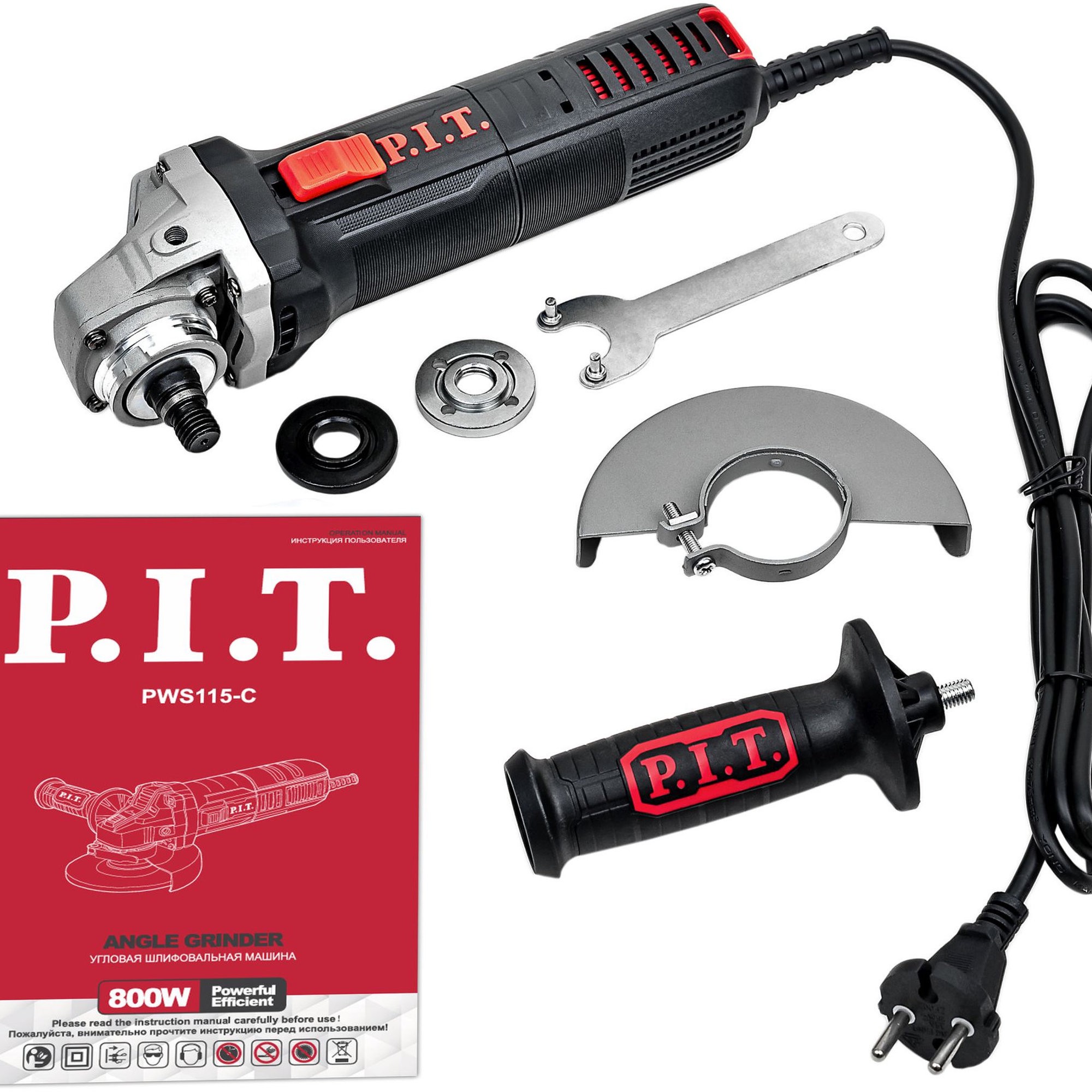 Угловая шлифмашина P.I.T. PWS115-C 115 мм 800 Вт PWS115-C