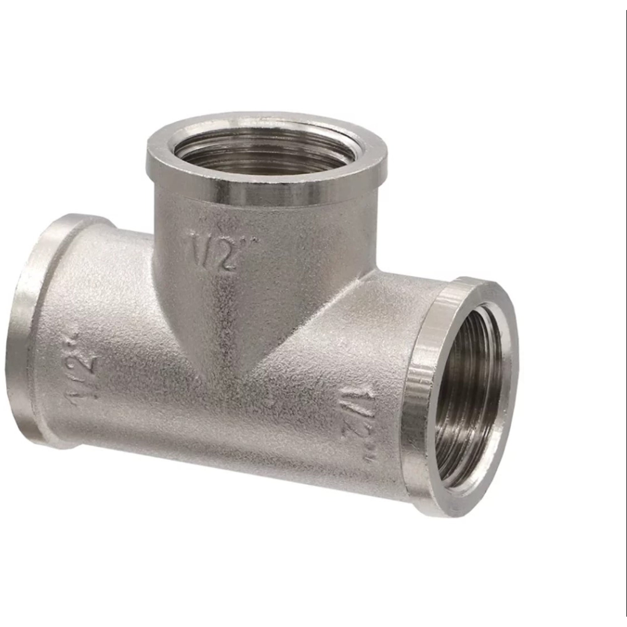 Тройник латунный VIEIR ВВВ 1/2 никелированный TFN333