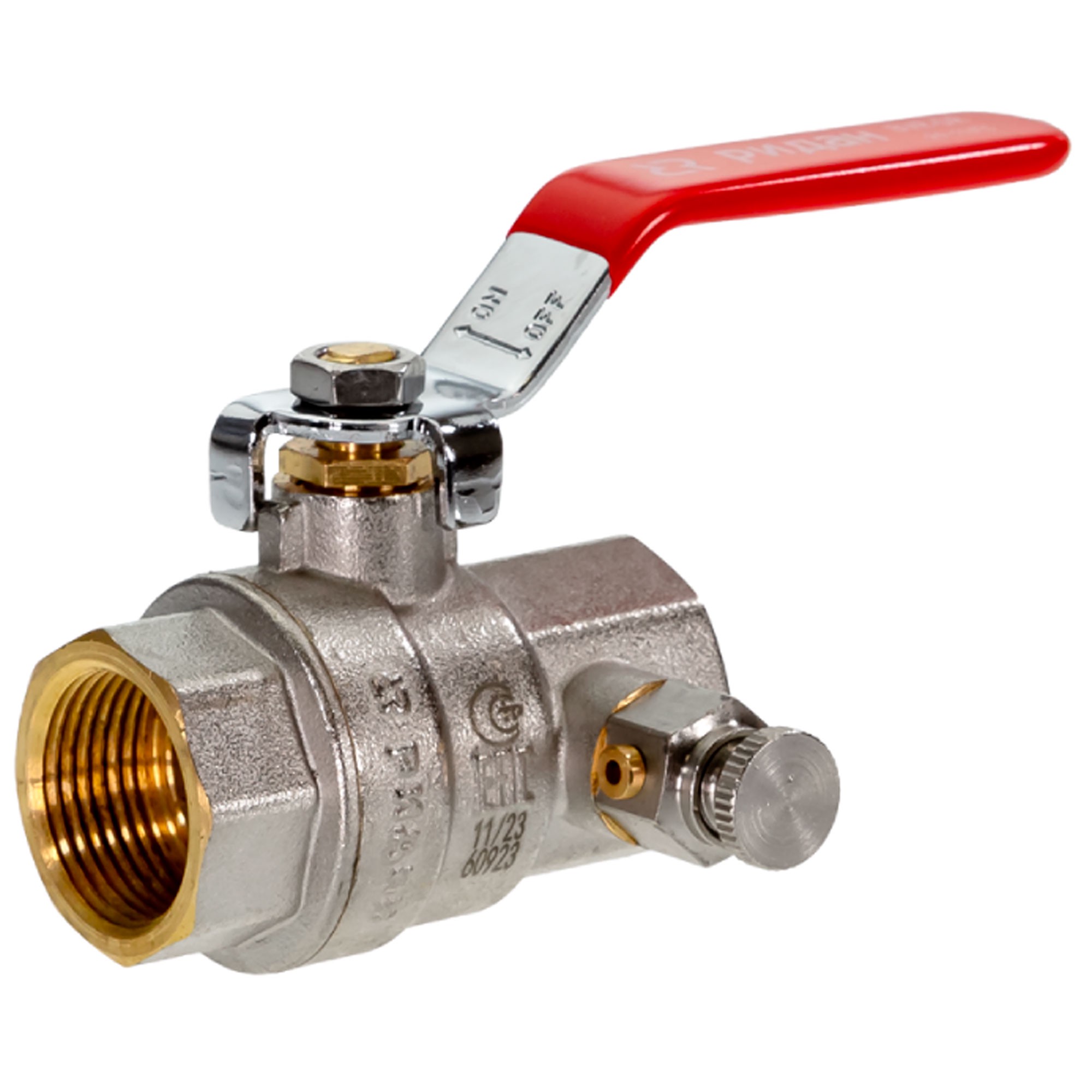 Кран шаровой Ридан BVR-DR DN 15 PN 40 со спускным элементом 1628269