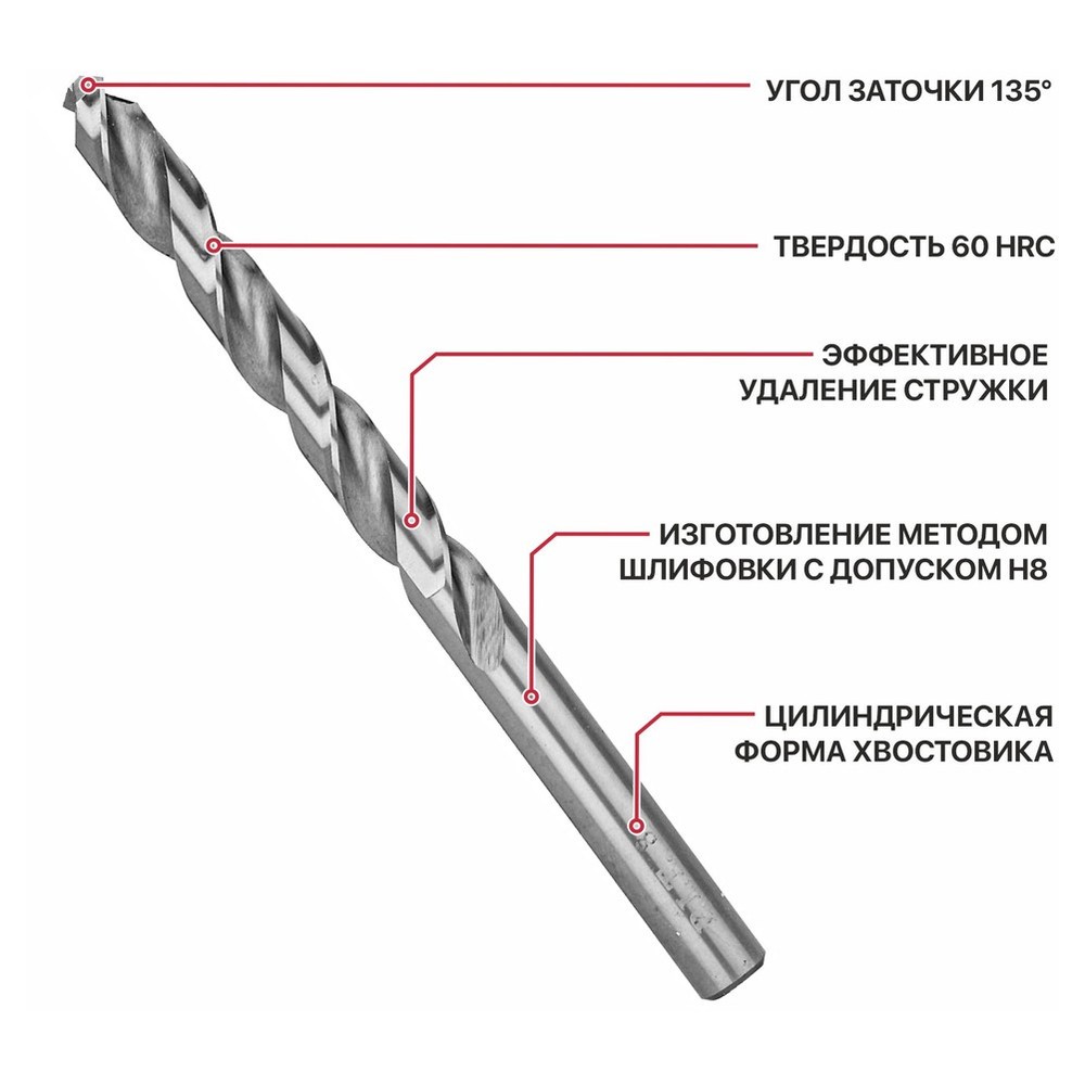 Сверло по металлу P.I.T. 8.0x117 мм AMED01-0008