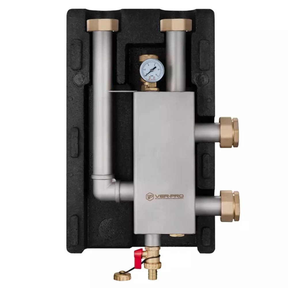 Гидравлический разделитель VIEIR 1 1/2 x 1 1/4 в теплоизоляции нержавеющая сталь VP235