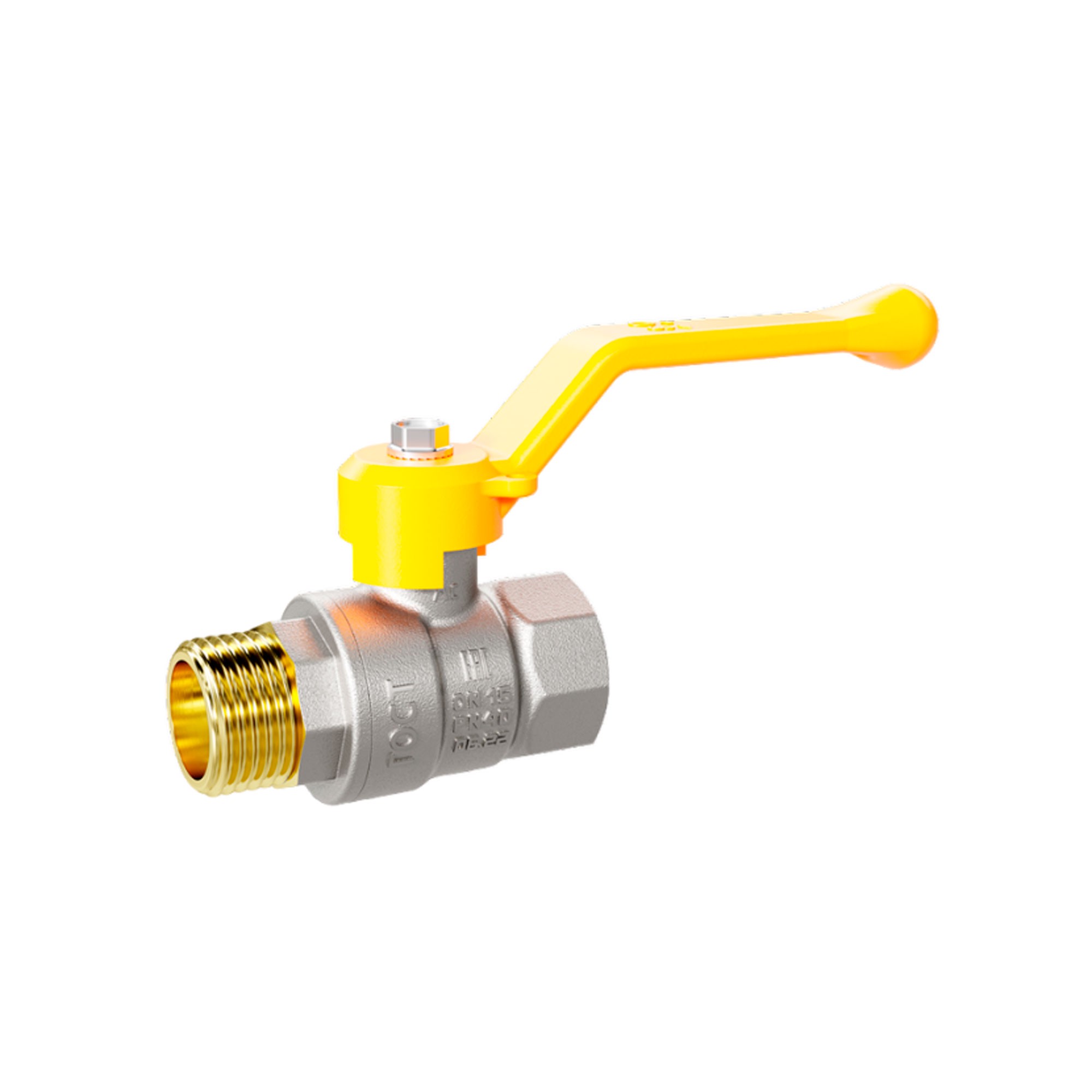 Кран шаровой латунный для газа LD Pride Ду 50 Ру 25 В-Н рычаг 47.50.В-Н.Р