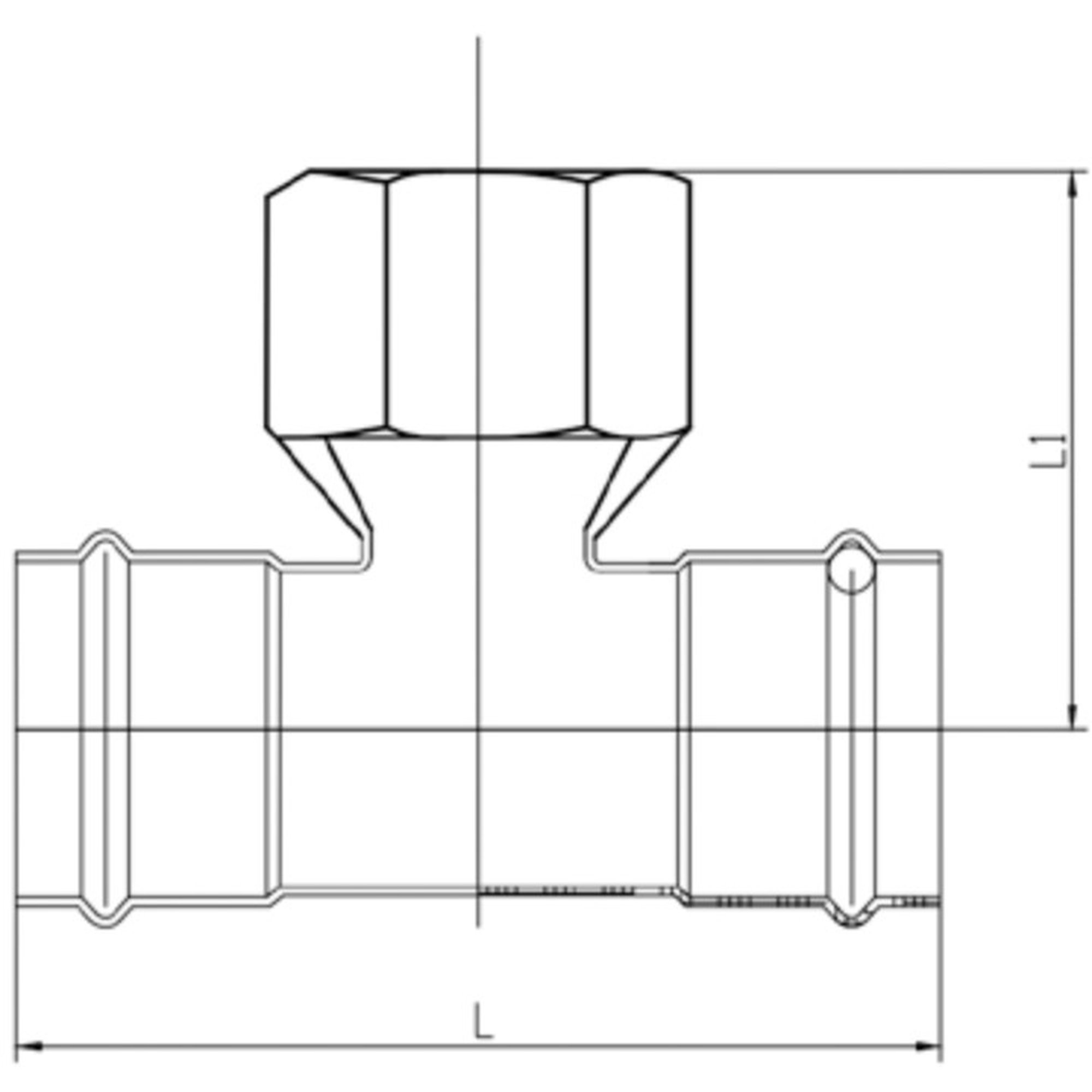 Тройник пресс VIEIR VER-PRO из нержавеющей стали 35х1/2х35 мм вн. р. 1495773