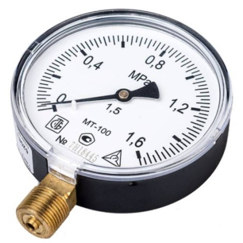 Манометр радиальный Багория МТ-100 1.6 МПа 100 мм 1/2 МТ-100