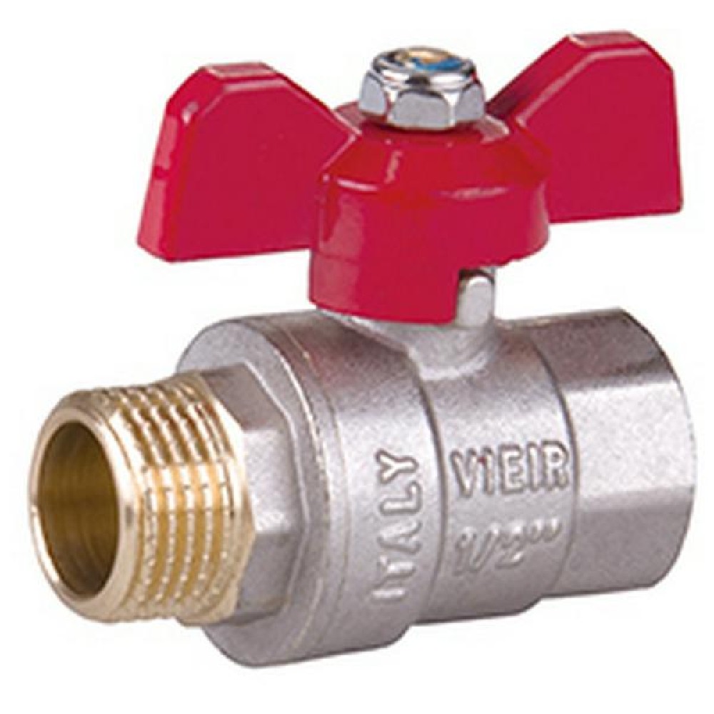 Кран шаровой ViEiR 1/2 НН бабочка VR105-03