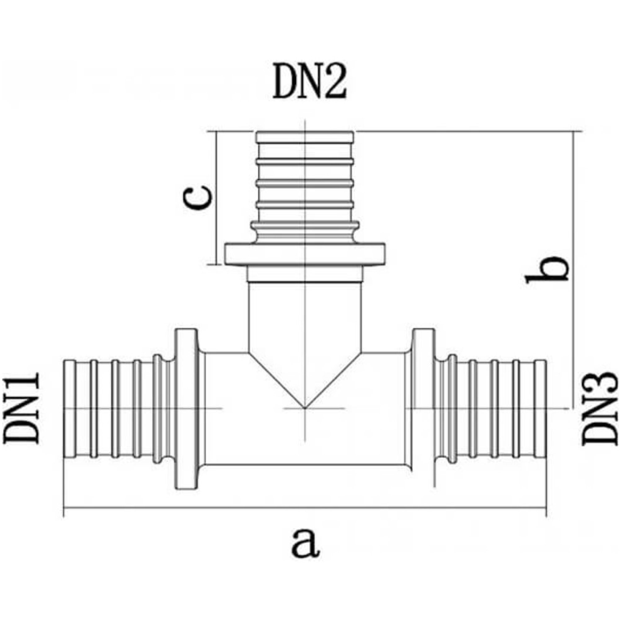 Тройник аксиальный ONE PLUS латунный 20 мм НС-1691827
