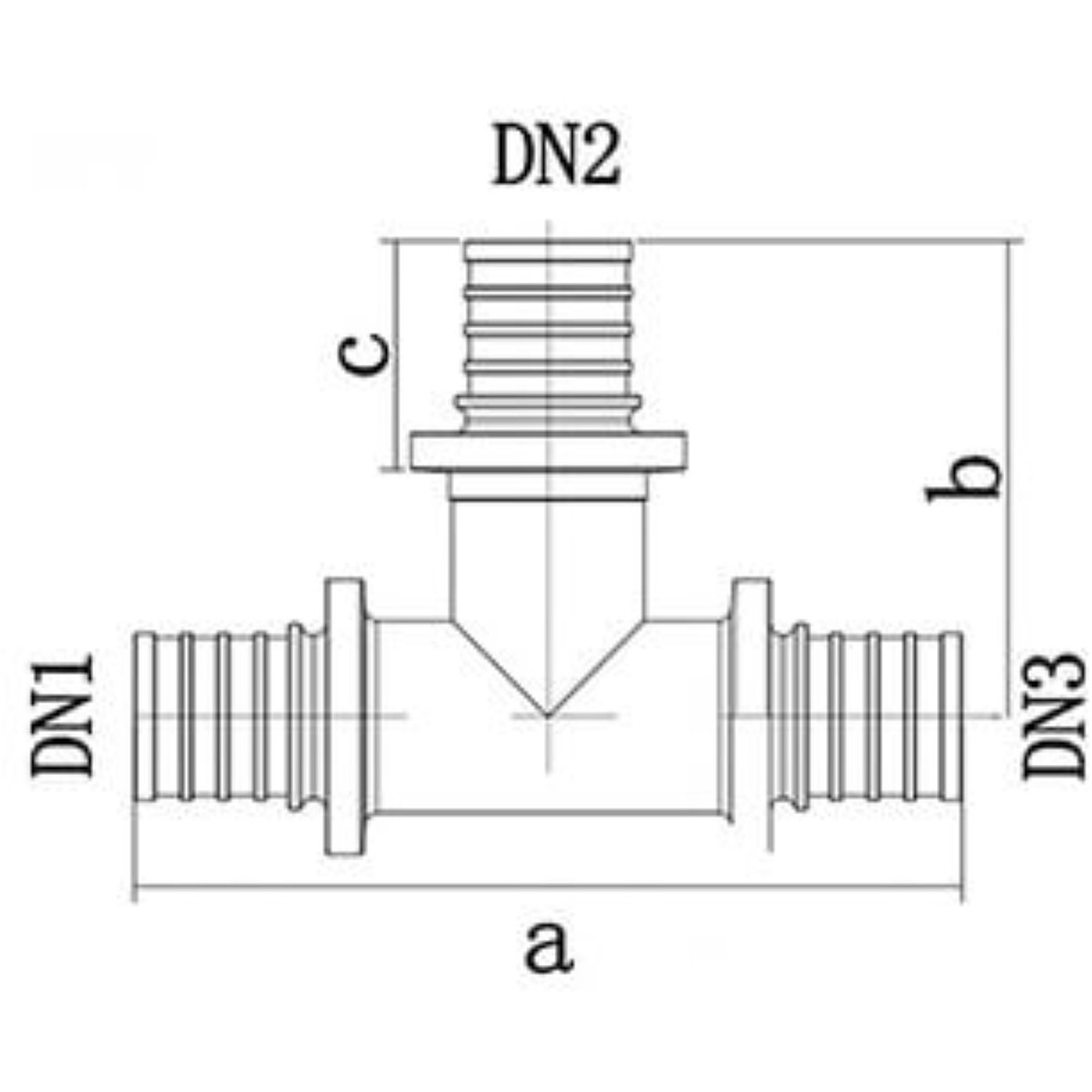 Тройник аксиальный ONE PLUS латунный 32 мм НС-1691829