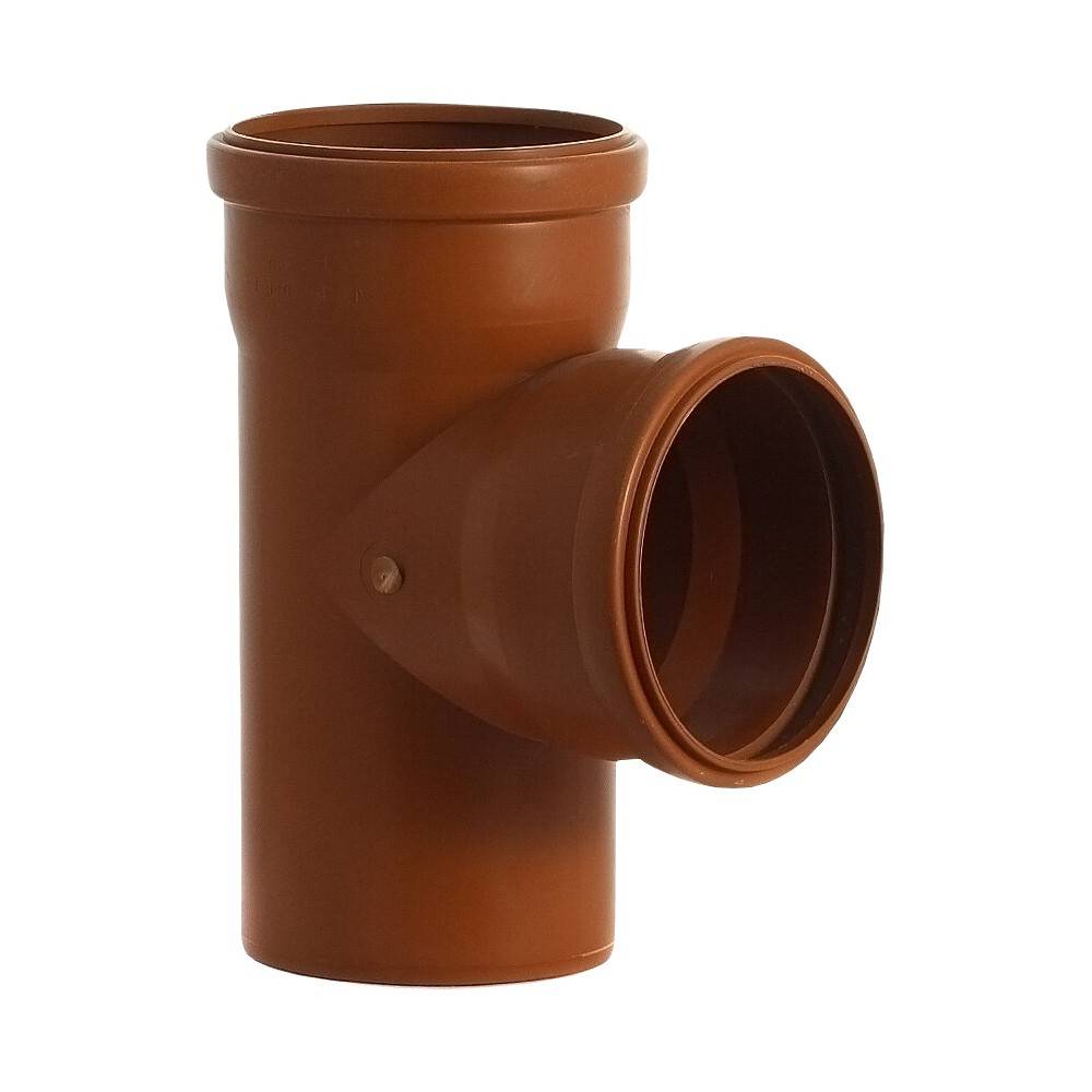 Тройник VALFEX 87.5° 110x110 мм для наружной канализации рыжий 24110110