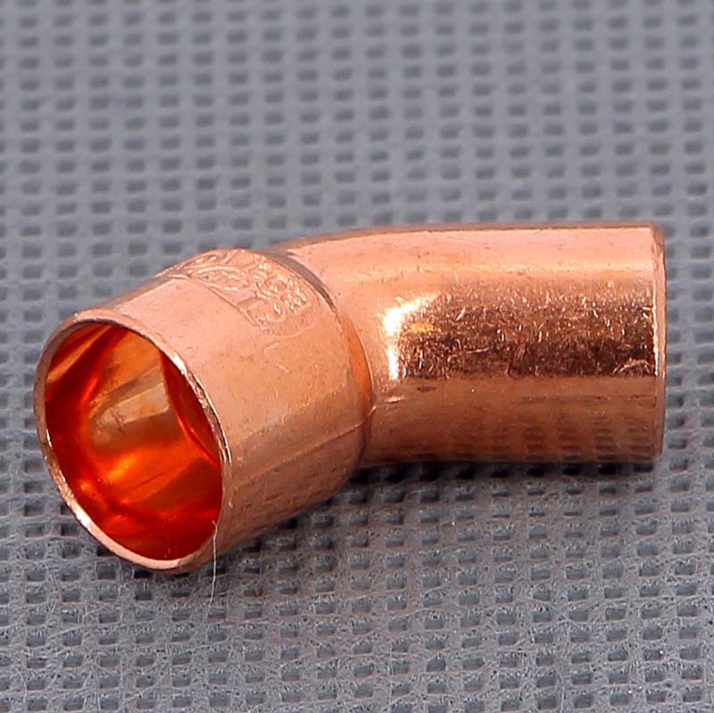 Угол медный 45 градусов однораструбный под пайку Viega 12 мм 103019