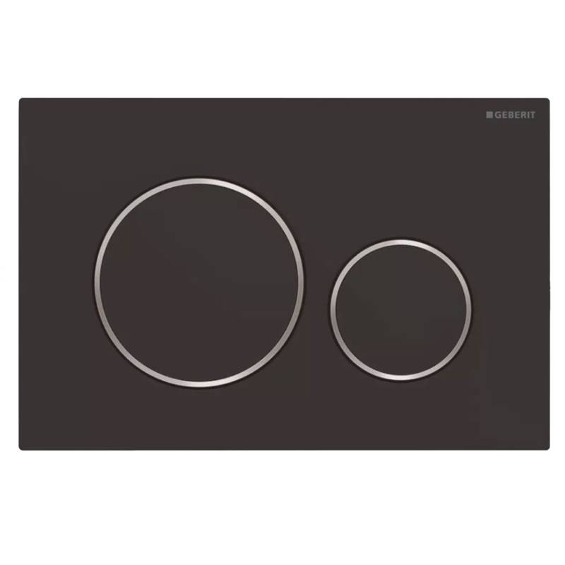 Клавиша смыва Geberit Sigma20 двойной смыв черный матовый лак/хром 115.882.14.1