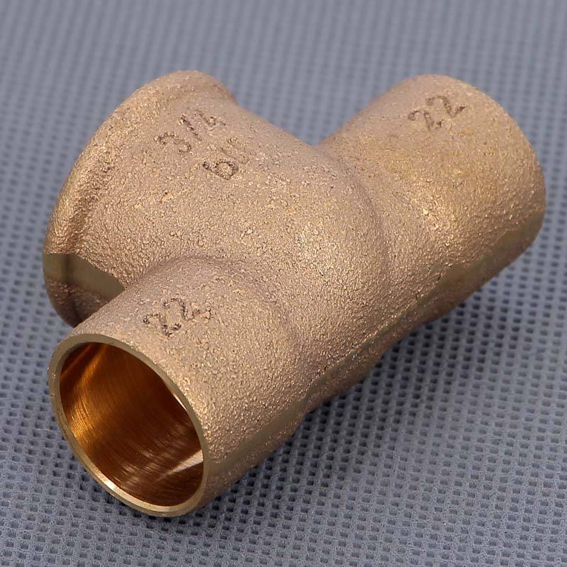 Тройник бронзовый под пайку Viega 22х3/4 ВР 109141