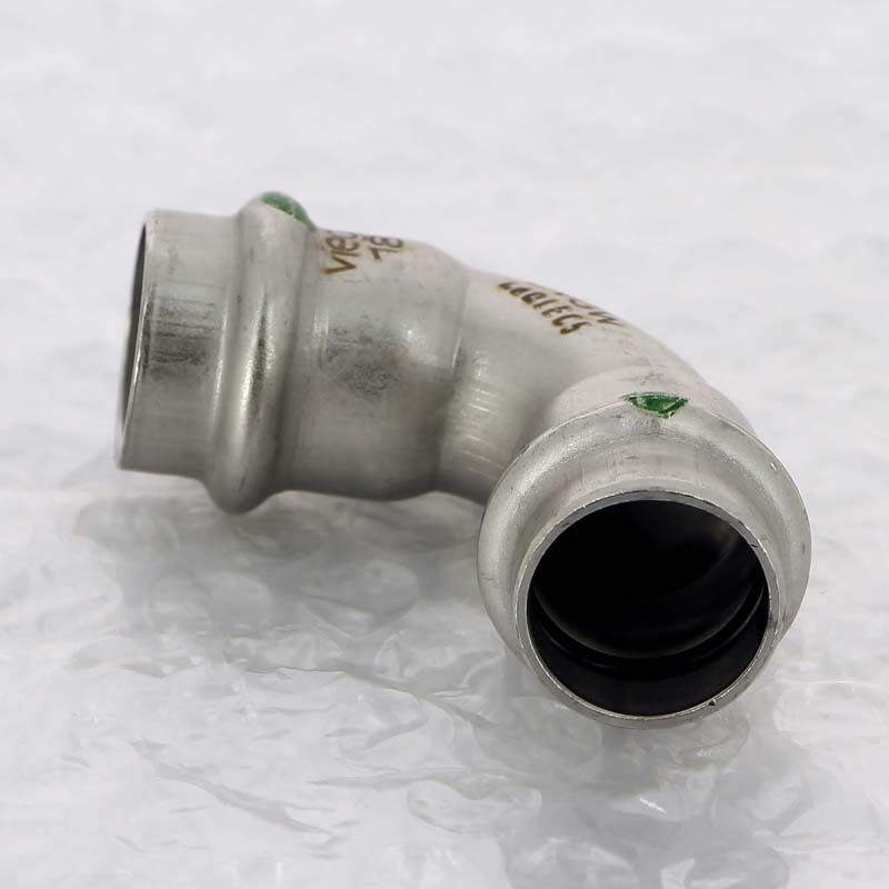 Отвод пресс 90° Viega Sanpress Inox нержавеющая сталь 18 мм 435646