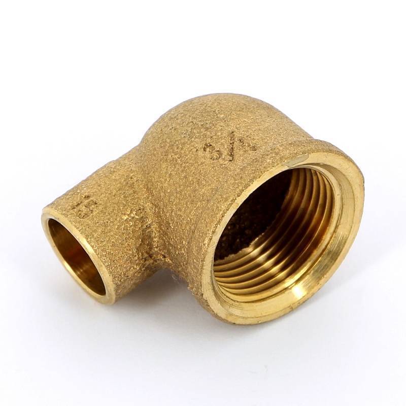 Угол бронзовый 90 градусов под пайку IBP 15 мм х 3/4 ВР 4090G 15x3/4